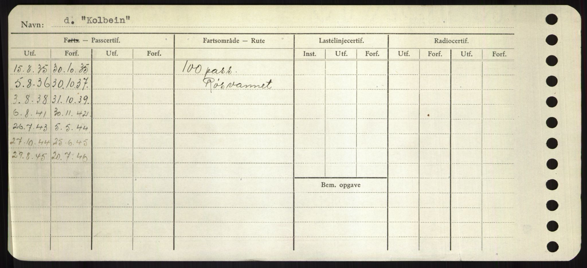 Sjøfartsdirektoratet med forløpere, Skipsmålingen, RA/S-1627/H/Hd/L0020: Fartøy, K-Kon, p. 418