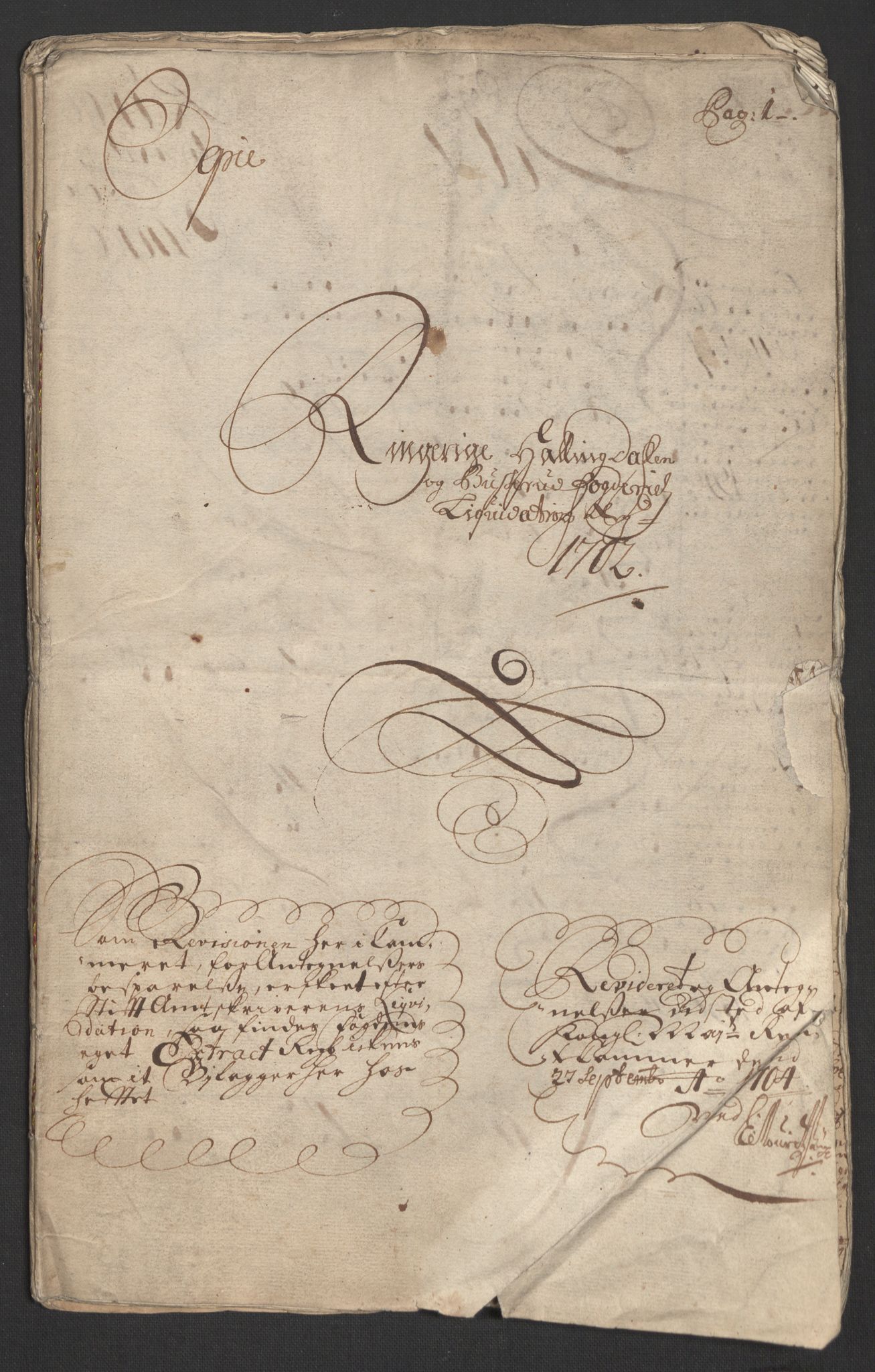 Rentekammeret inntil 1814, Reviderte regnskaper, Fogderegnskap, AV/RA-EA-4092/R22/L1459: Fogderegnskap Ringerike, Hallingdal og Buskerud, 1702, p. 3