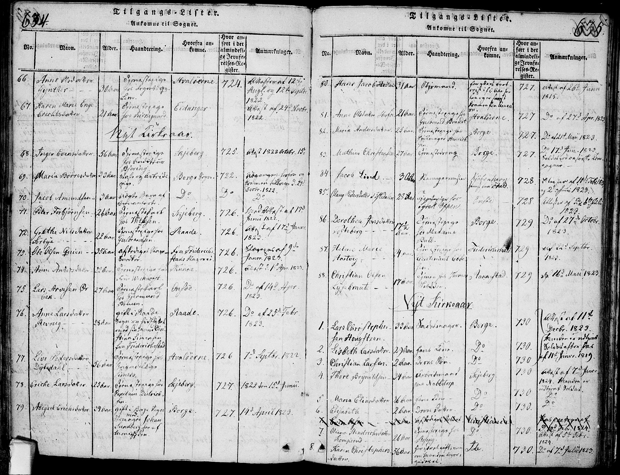 Fredrikstad prestekontor Kirkebøker, SAO/A-11082/F/Fa/L0004: Parish register (official) no. 4, 1816-1834, p. 634-635
