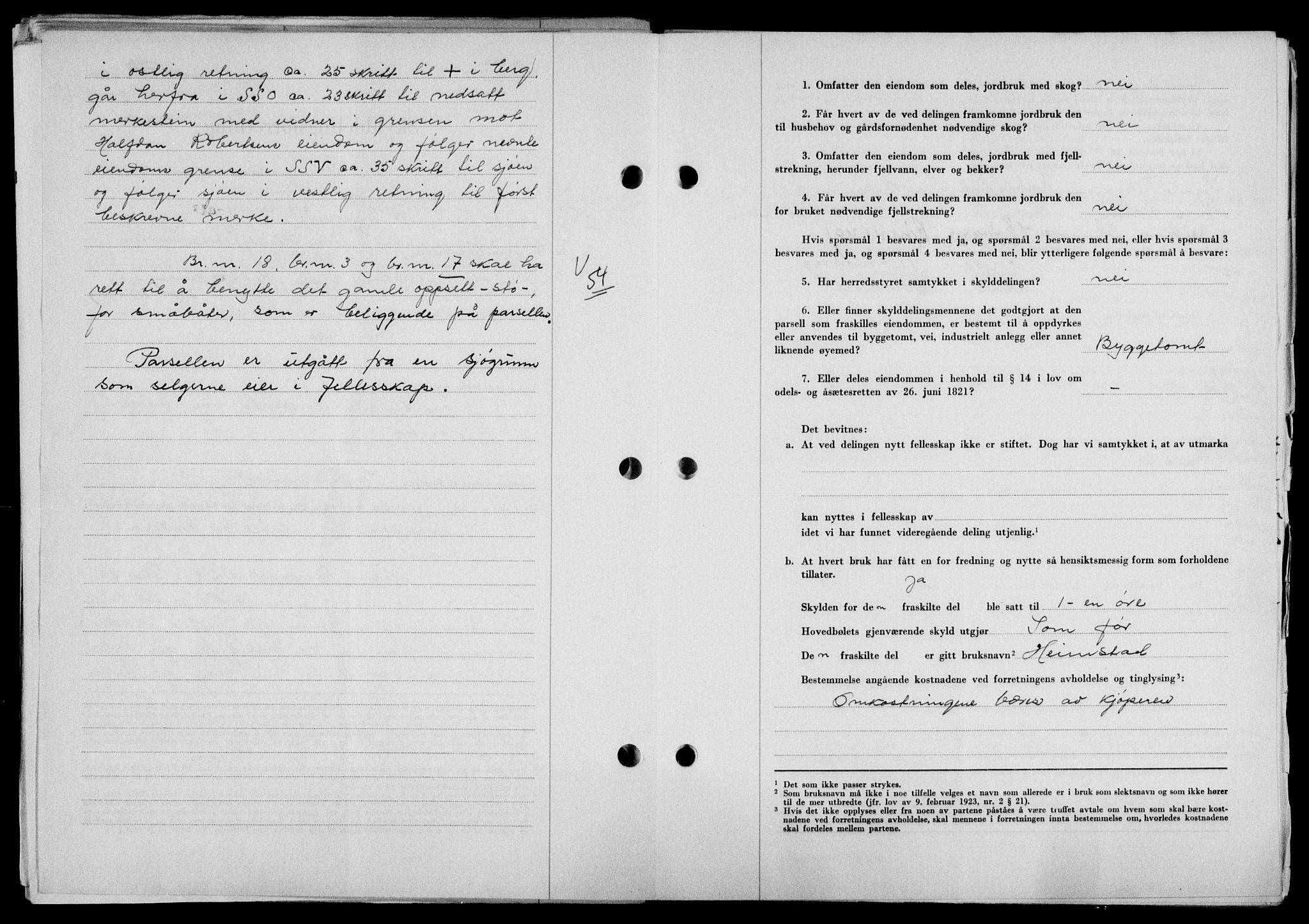 Lofoten sorenskriveri, SAT/A-0017/1/2/2C/L0022a: Mortgage book no. 22a, 1949-1950, Diary no: : 2852/1949