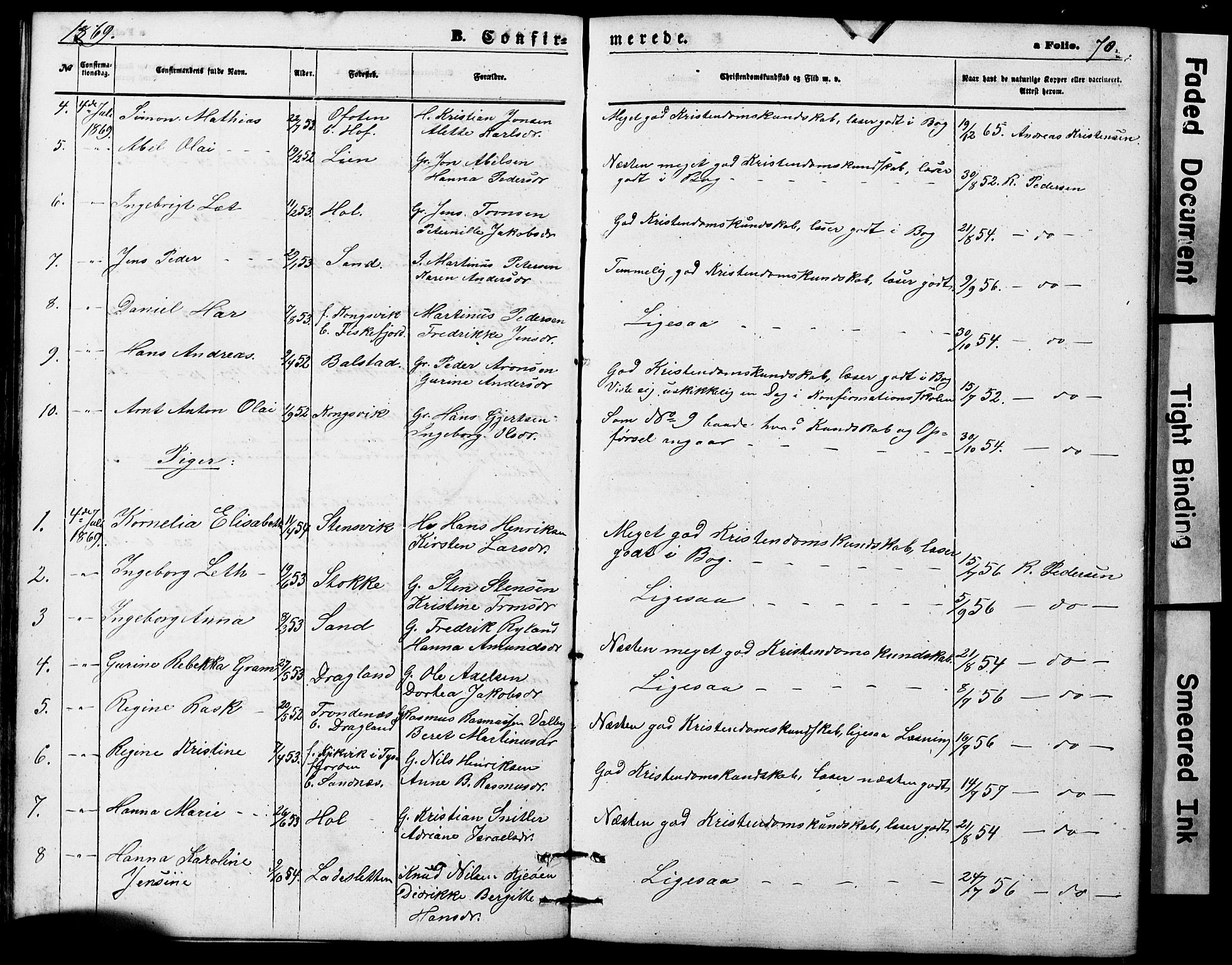 Ministerialprotokoller, klokkerbøker og fødselsregistre - Nordland, SAT/A-1459/865/L0930: Parish register (copy) no. 865C02, 1866-1884, p. 70
