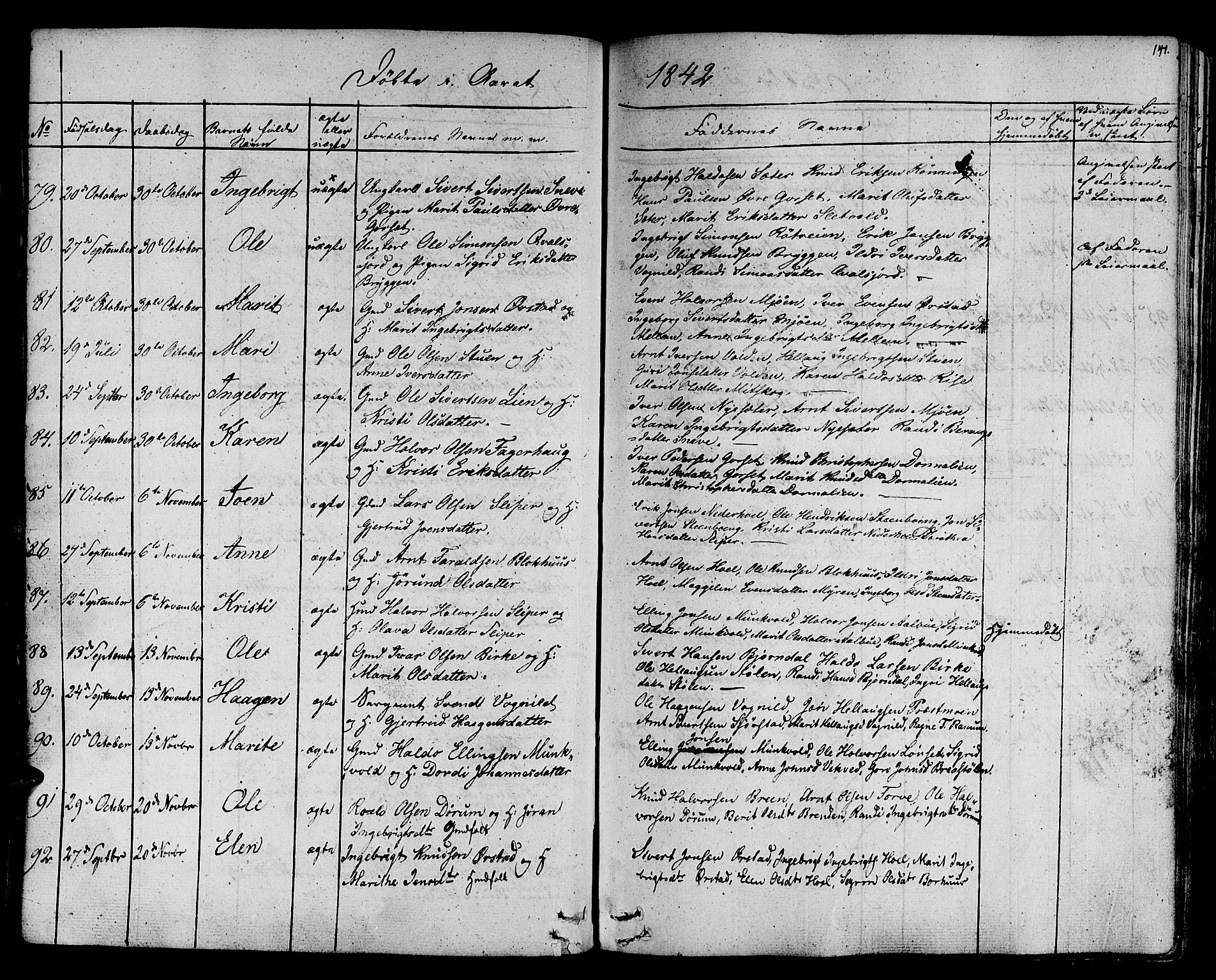 Ministerialprotokoller, klokkerbøker og fødselsregistre - Sør-Trøndelag, AV/SAT-A-1456/678/L0897: Parish register (official) no. 678A06-07, 1821-1847, p. 141