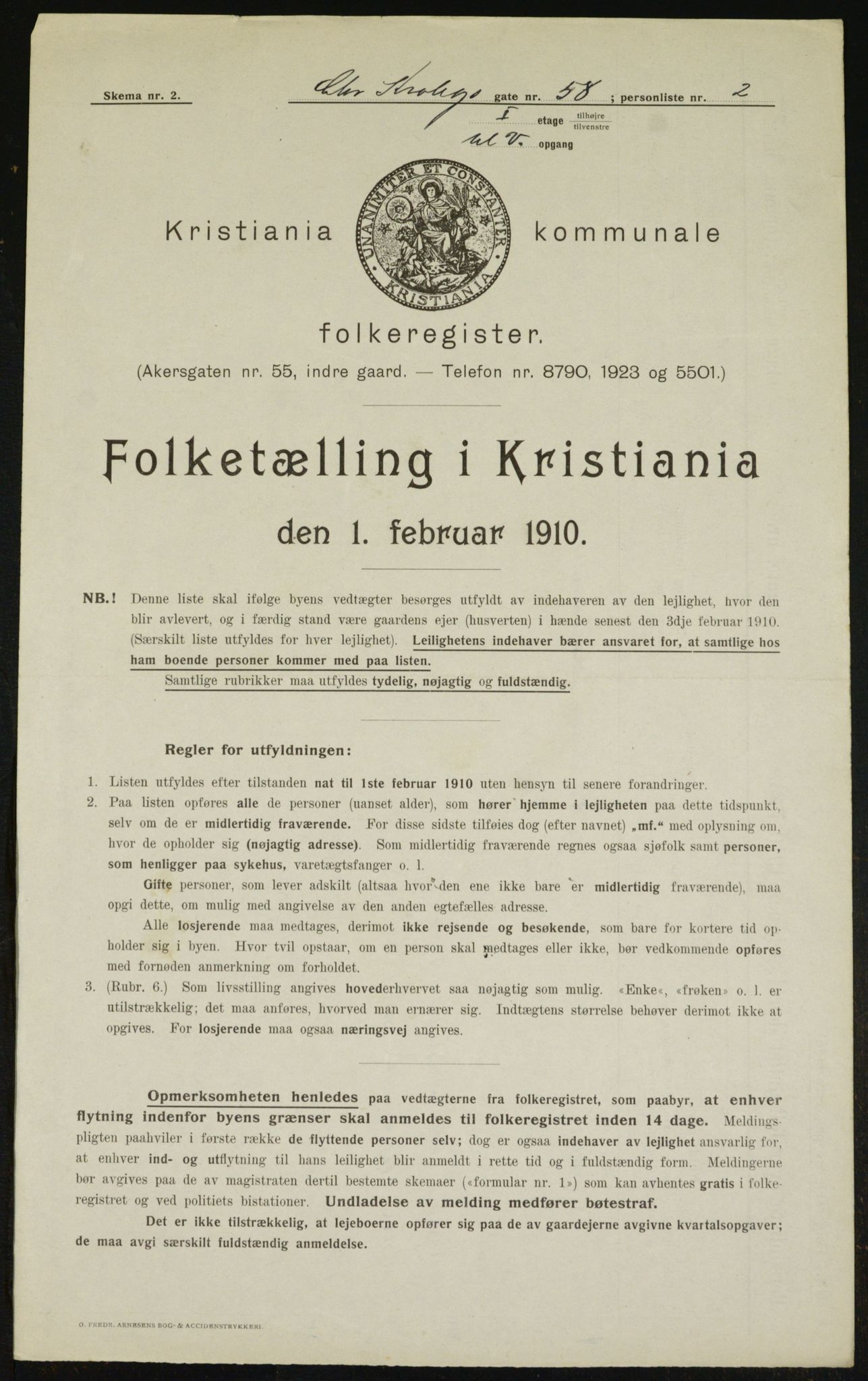 OBA, Municipal Census 1910 for Kristiania, 1910, p. 11824