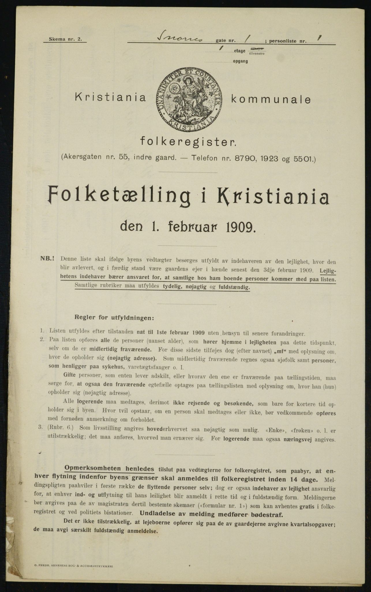 OBA, Municipal Census 1909 for Kristiania, 1909, p. 88956