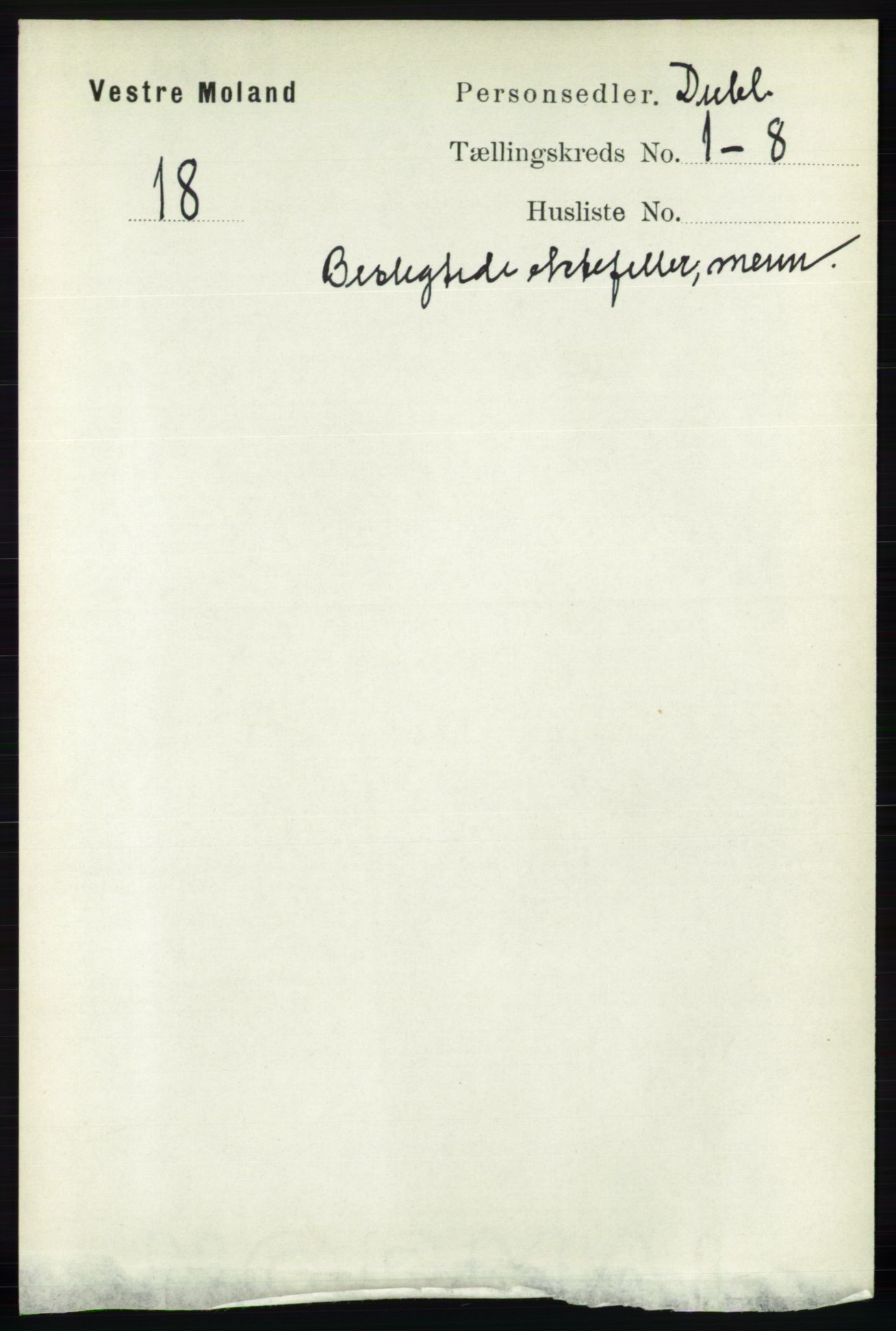 RA, Census 1891 for Nedenes amt: Gjenparter av personsedler for beslektede ektefeller, menn, 1891, p. 792