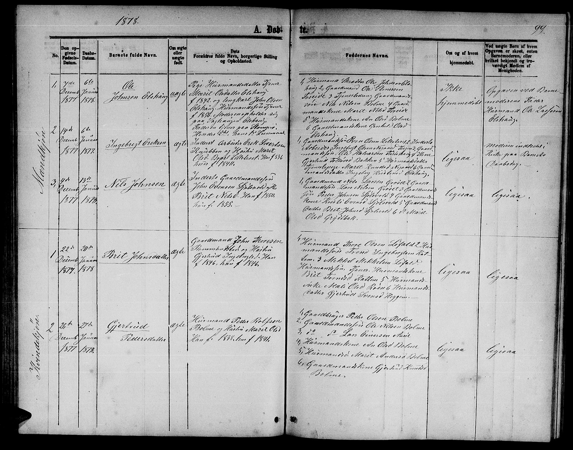 Ministerialprotokoller, klokkerbøker og fødselsregistre - Møre og Romsdal, AV/SAT-A-1454/598/L1076: Parish register (copy) no. 598C01, 1867-1878, p. 99