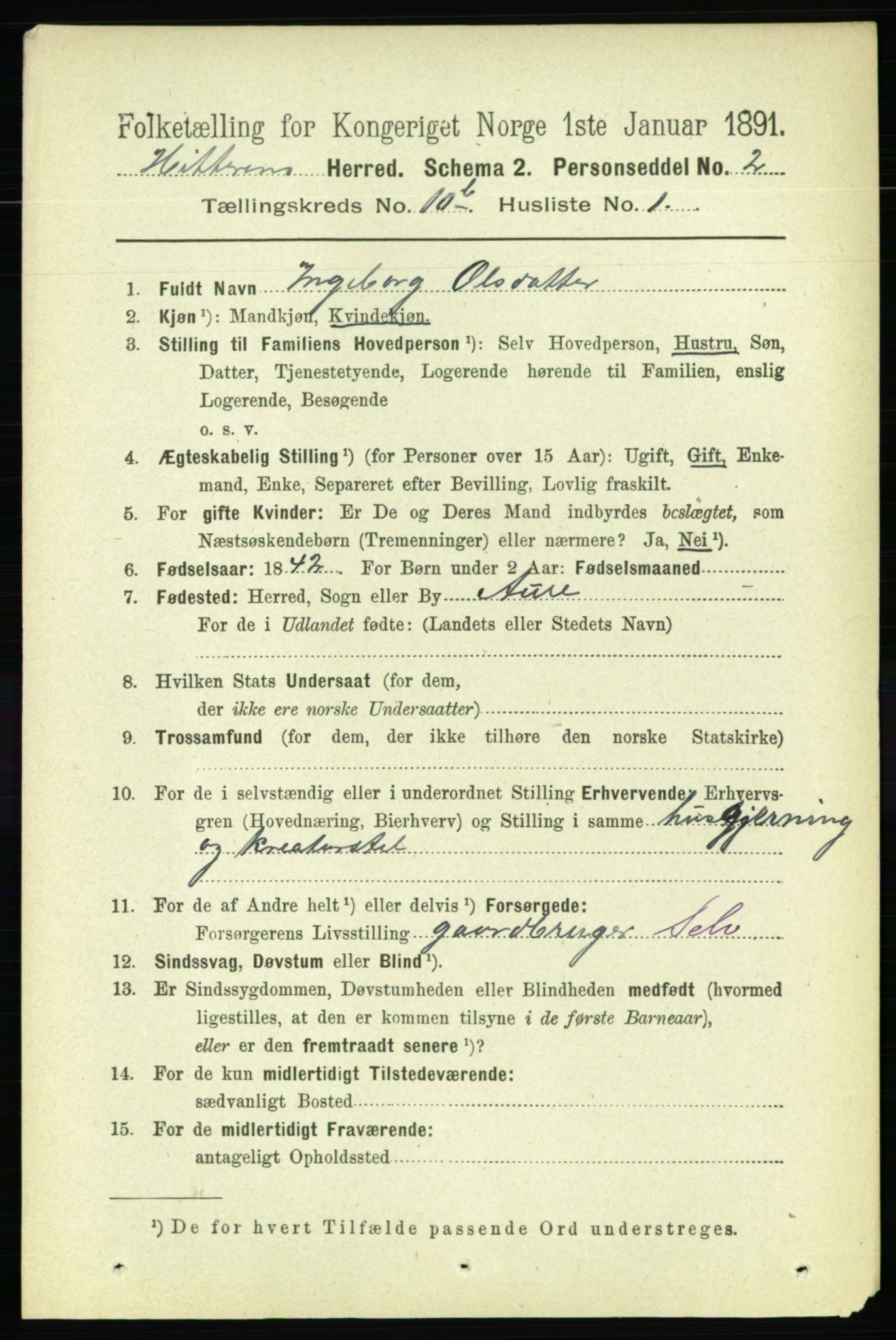 RA, 1891 census for 1617 Hitra, 1891, p. 2322