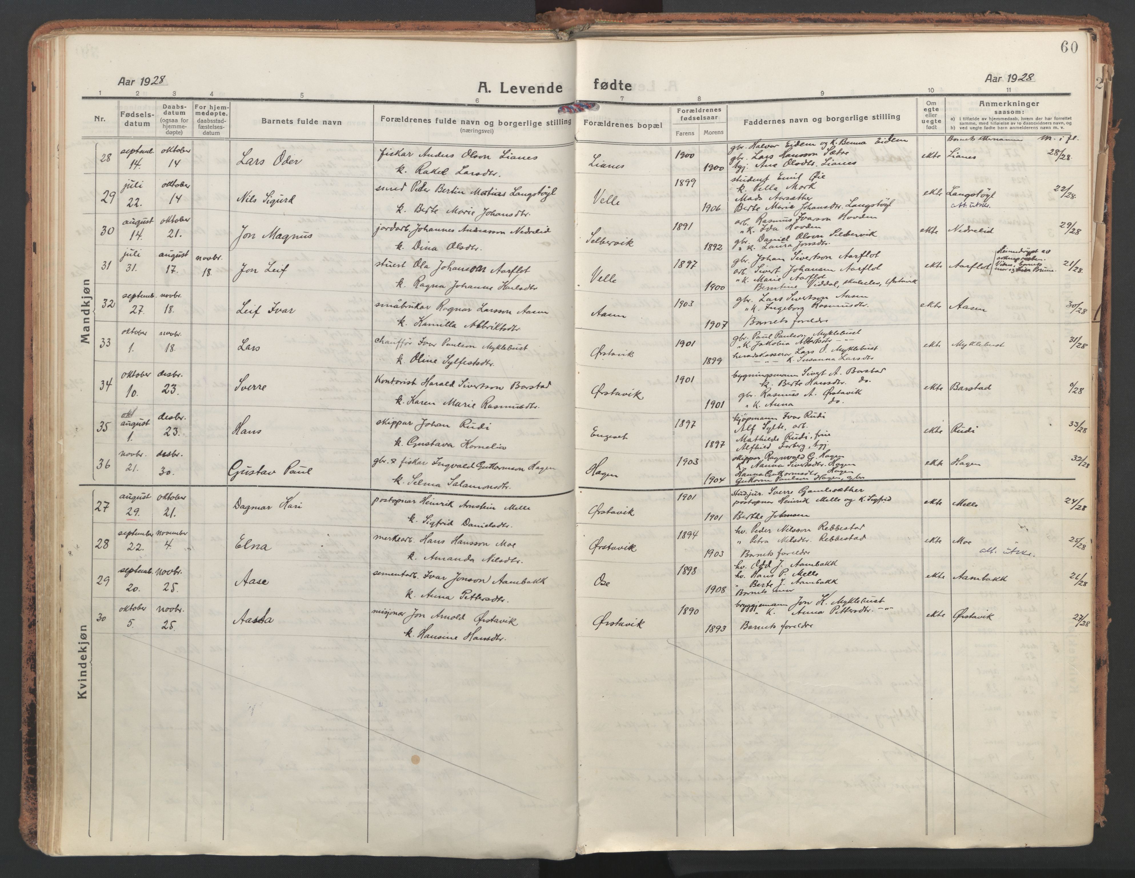 Ministerialprotokoller, klokkerbøker og fødselsregistre - Møre og Romsdal, AV/SAT-A-1454/513/L0180: Parish register (official) no. 513A07, 1919-1929, p. 60