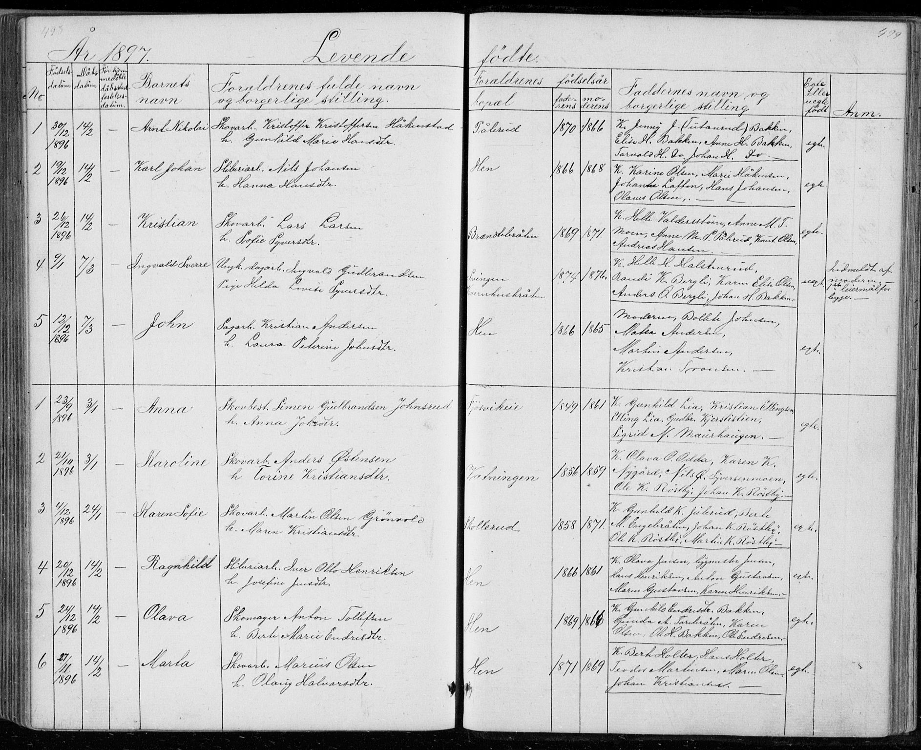 Ådal kirkebøker, SAKO/A-248/G/Gc/L0001: Parish register (copy) no. III 1, 1862-1898, p. 498-499