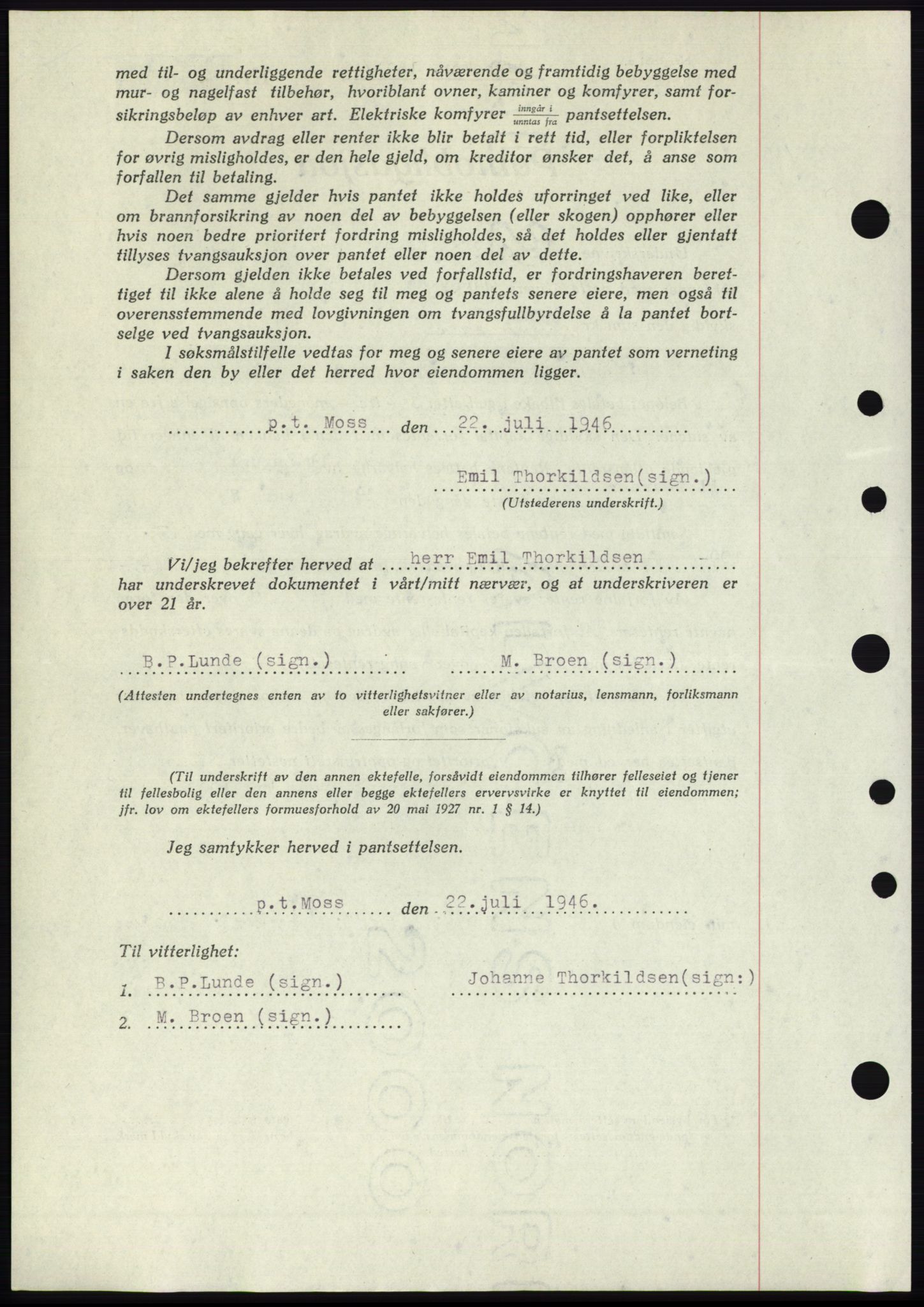 Moss sorenskriveri, SAO/A-10168: Mortgage book no. B15, 1946-1946, Diary no: : 1691/1946