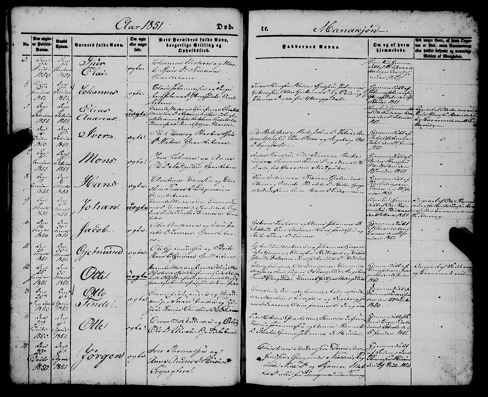 Gulen sokneprestembete, AV/SAB-A-80201/H/Haa/Haaa/L0021: Parish register (official) no. A 21, 1848-1858, p. 15