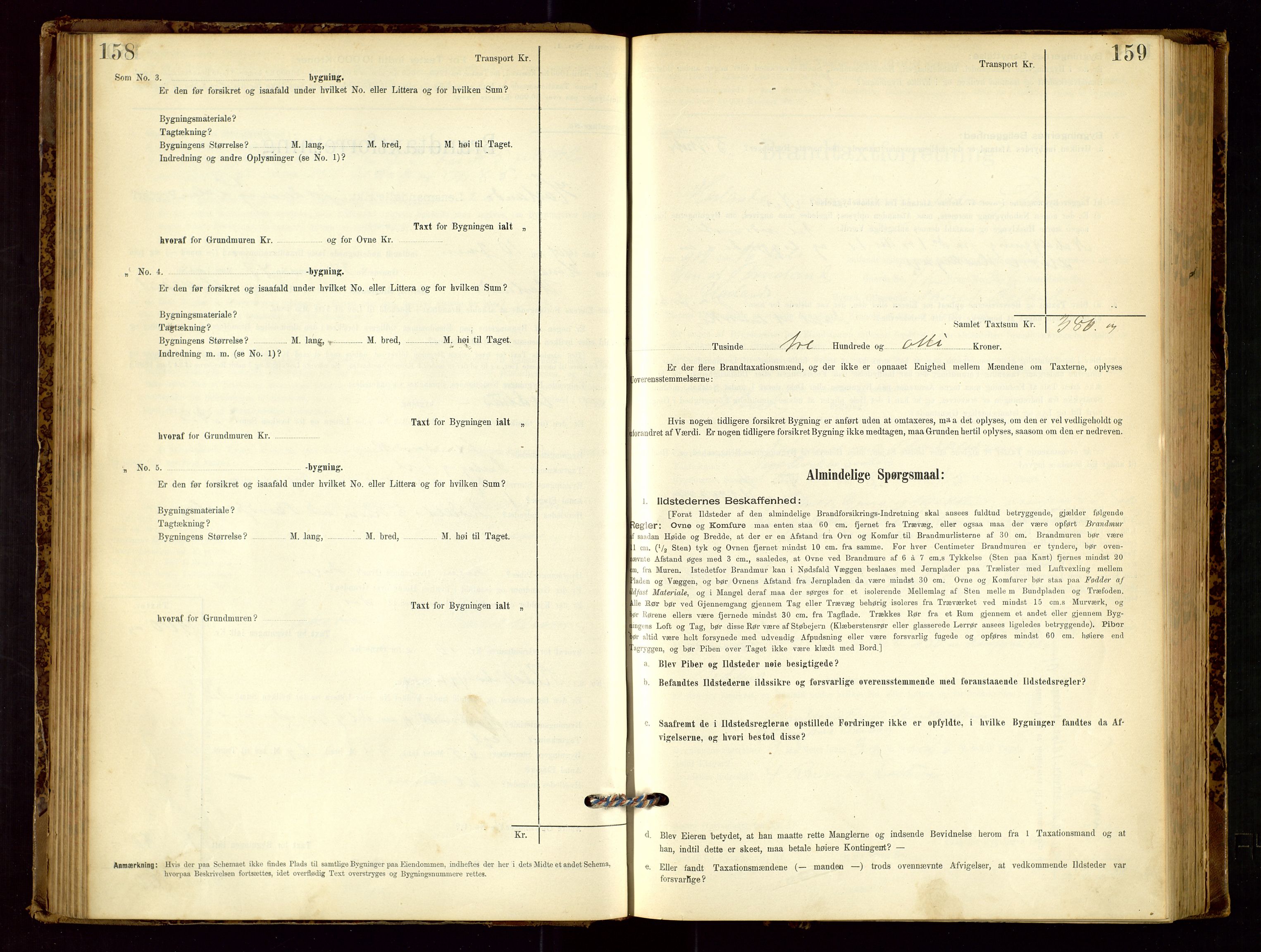 Høyland/Sandnes lensmannskontor, AV/SAST-A-100166/Gob/L0001: "Brandtaxtprotokol", 1890-1913, p. 158-159