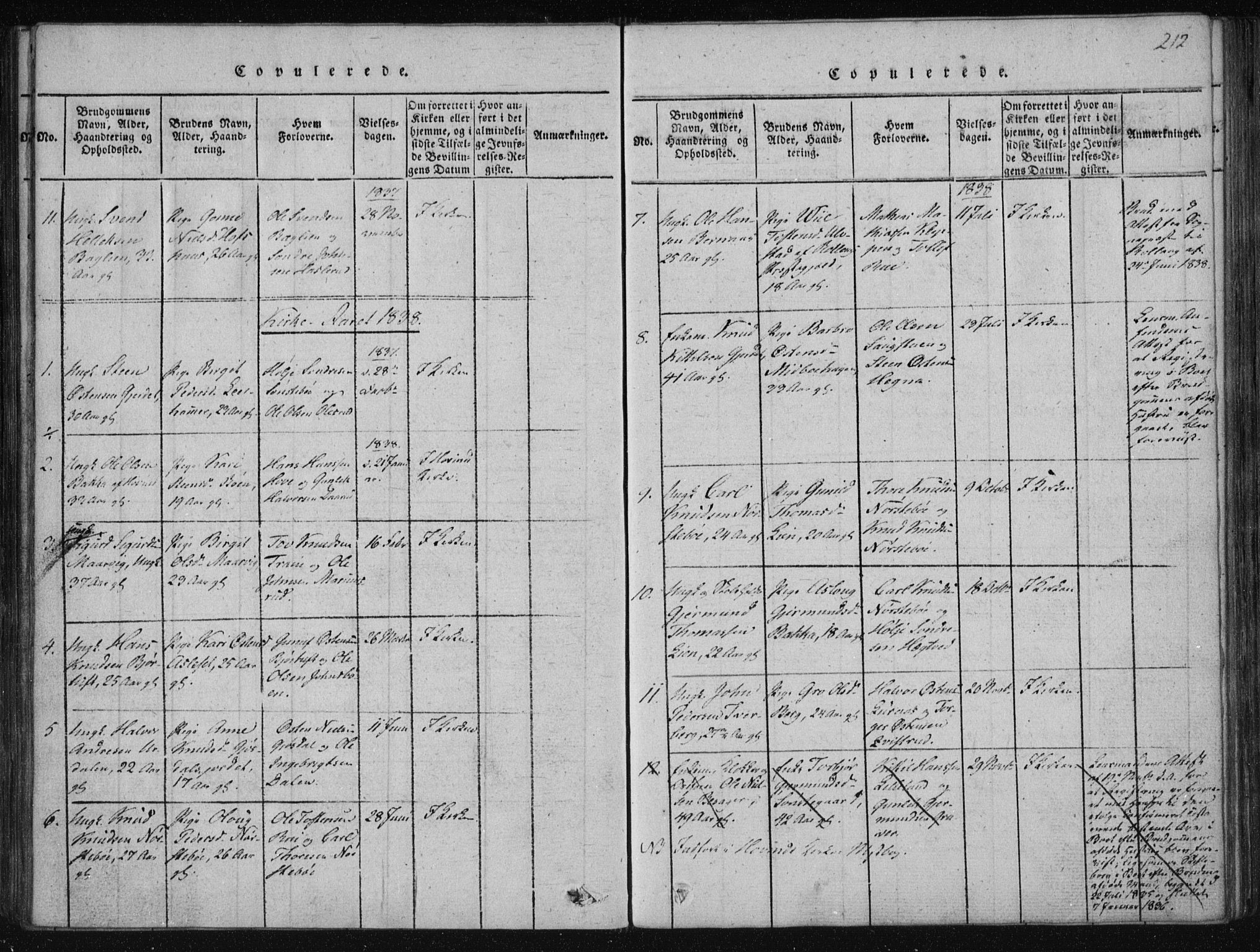 Tinn kirkebøker, SAKO/A-308/F/Fa/L0004: Parish register (official) no. I 4, 1815-1843, p. 211b-212a