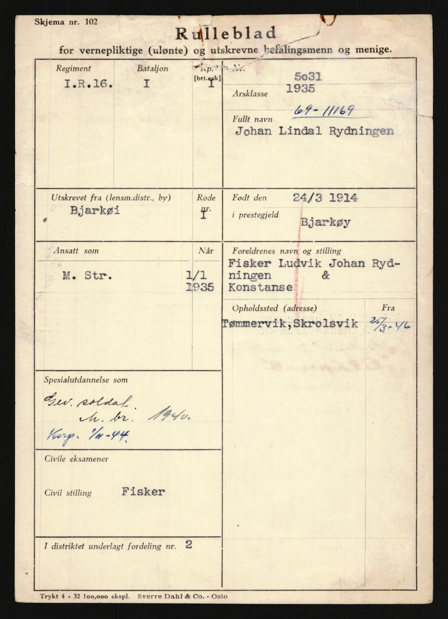 Forsvaret, Troms infanteriregiment nr. 16, AV/RA-RAFA-3146/P/Pa/L0019: Rulleblad for regimentets menige mannskaper, årsklasse 1935, 1935, p. 1095