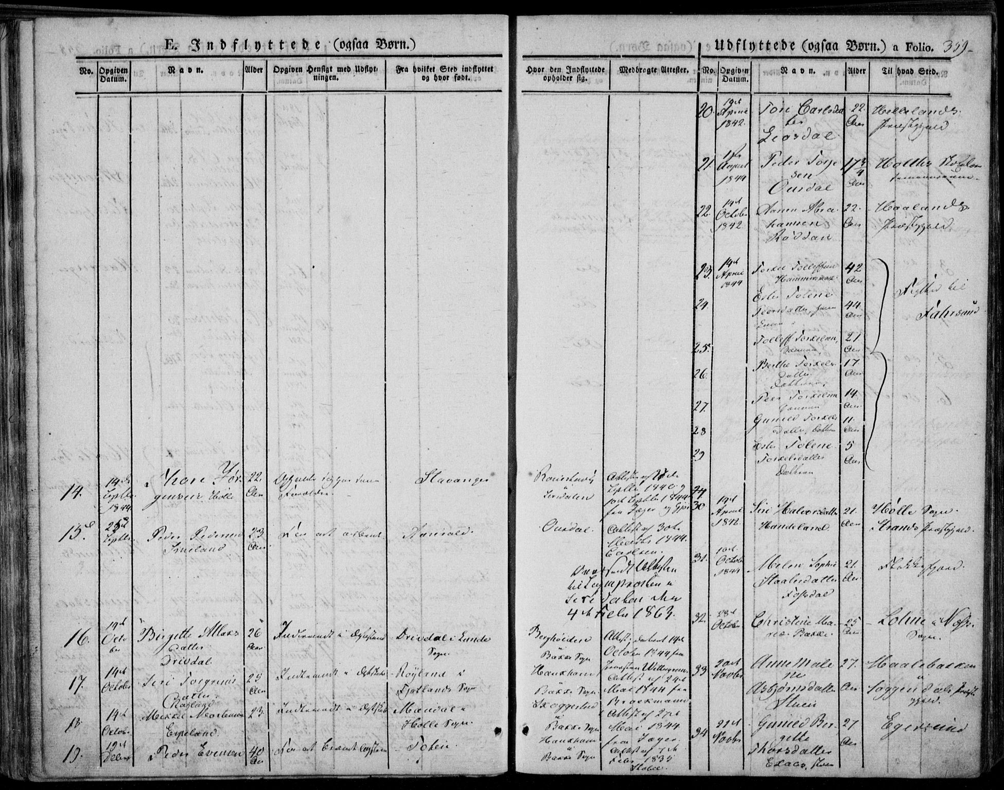 Bakke sokneprestkontor, AV/SAK-1111-0002/F/Fa/Faa/L0004: Parish register (official) no. A 4, 1834-1846, p. 359