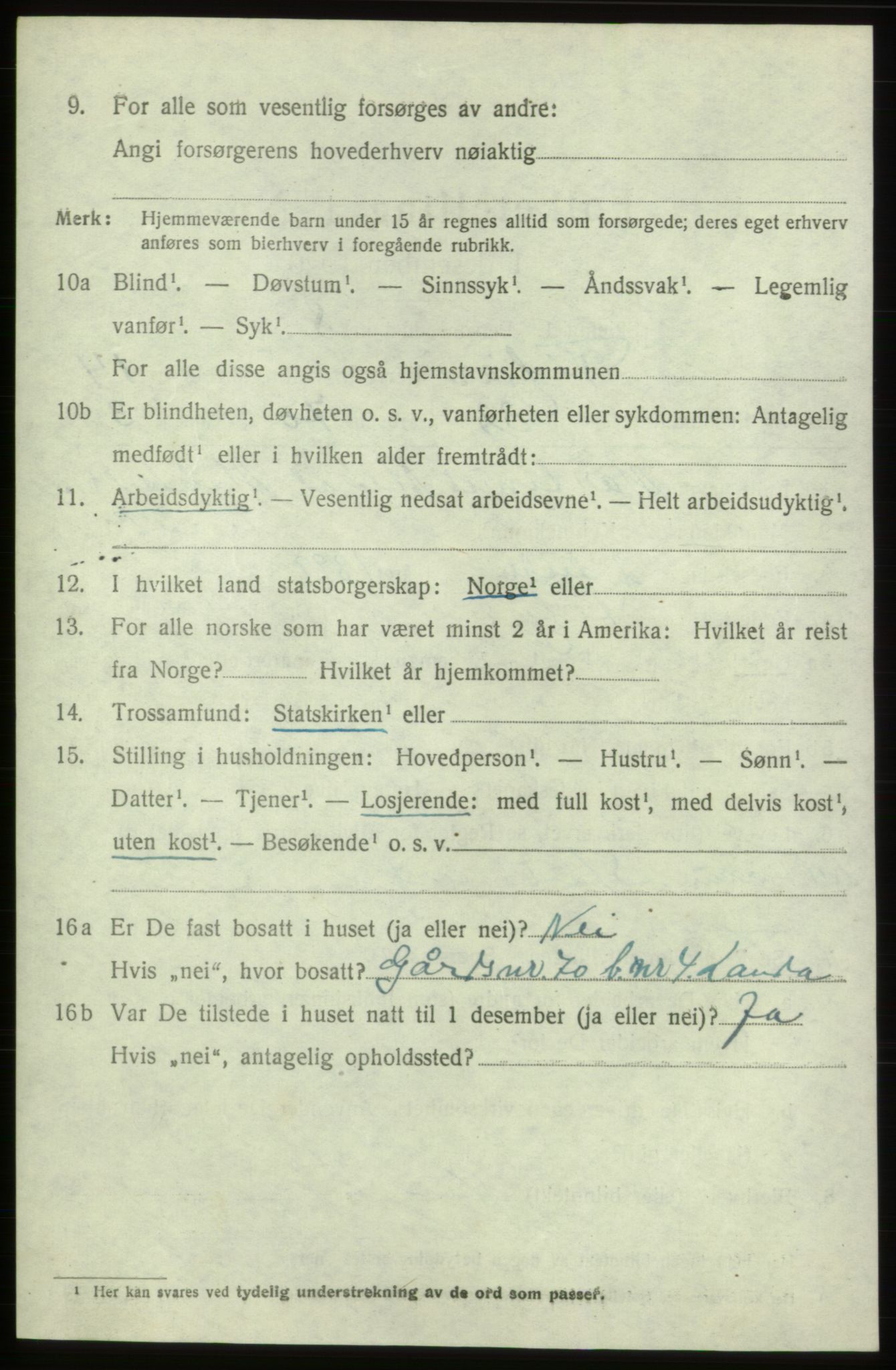 SAB, 1920 census for Fitjar, 1920, p. 6137