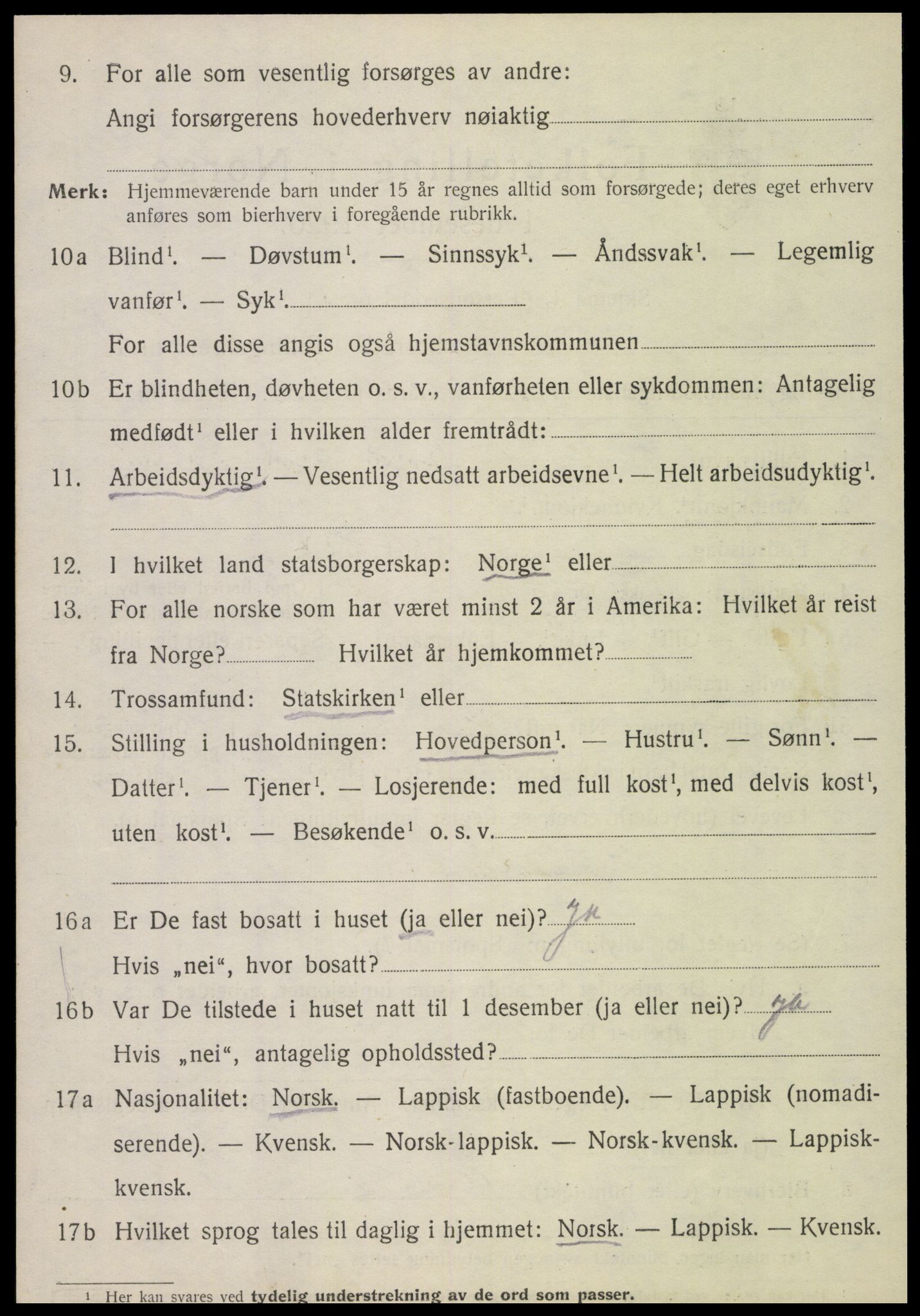 SAT, 1920 census for Vefsn, 1920, p. 10152