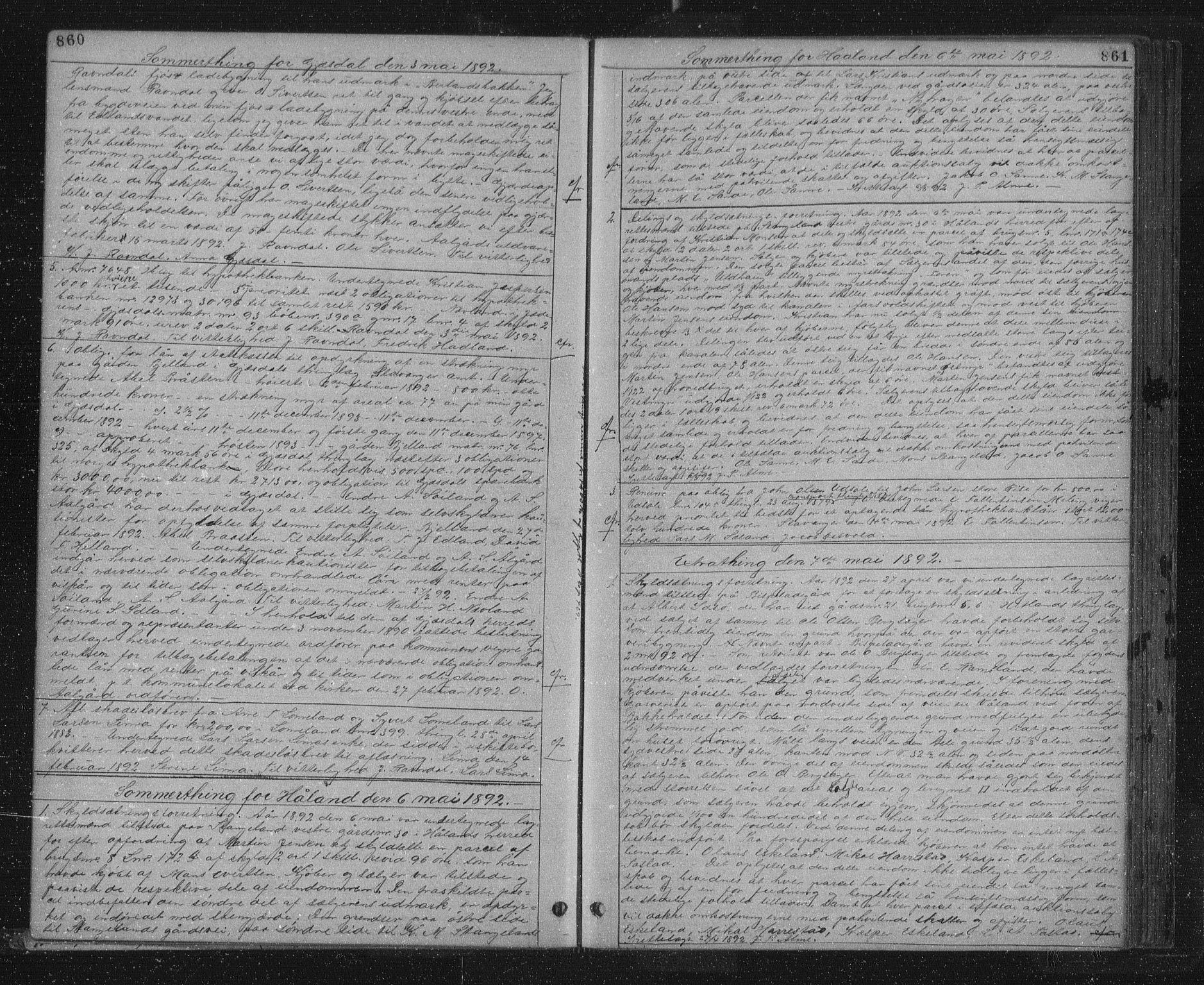 Jæren sorenskriveri, SAST/A-100310/01/4/41/41BF/L0011: Mortgage book no. 18, 1890-1892, p. 860-861
