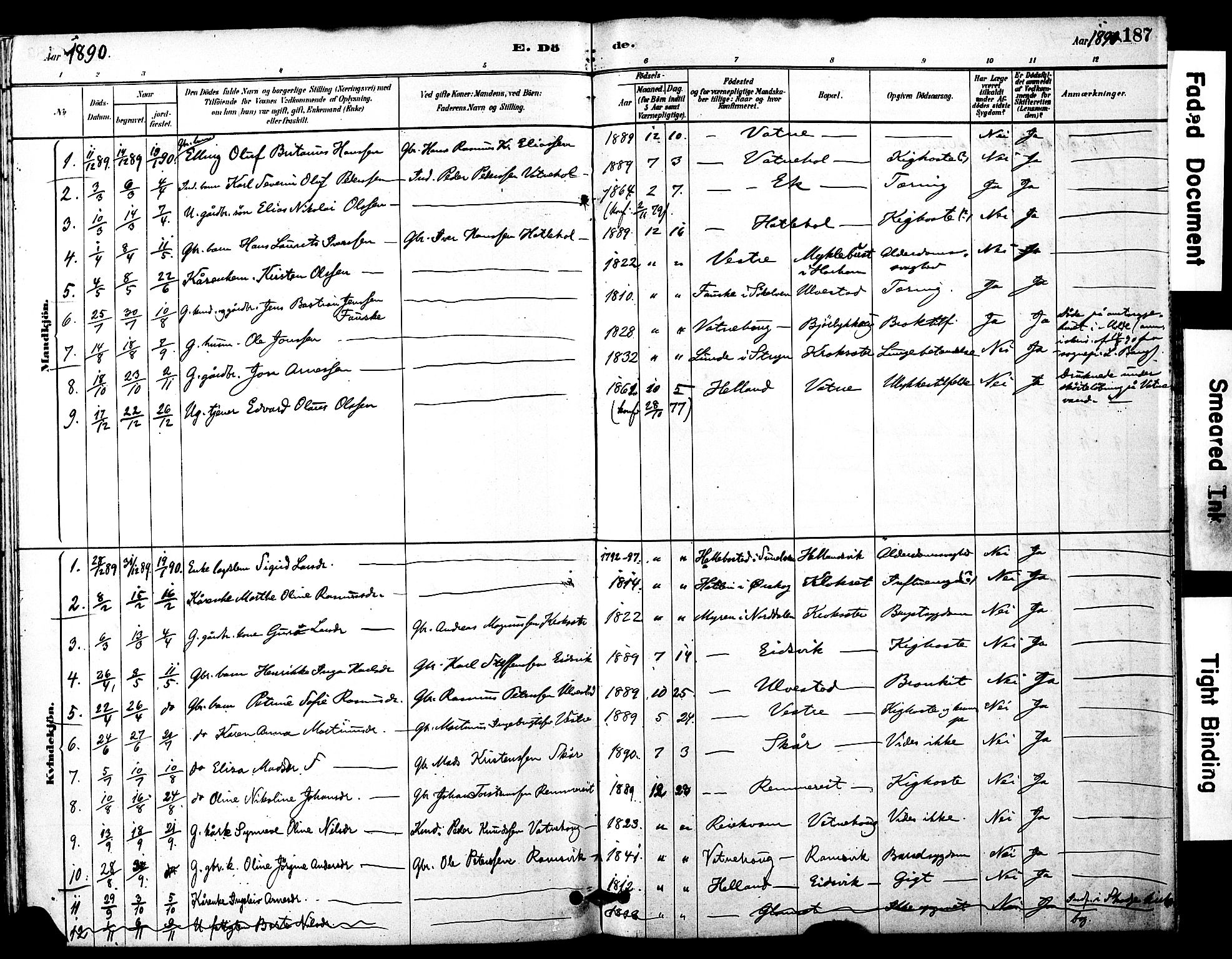 Ministerialprotokoller, klokkerbøker og fødselsregistre - Møre og Romsdal, SAT/A-1454/525/L0374: Parish register (official) no. 525A04, 1880-1899, p. 187