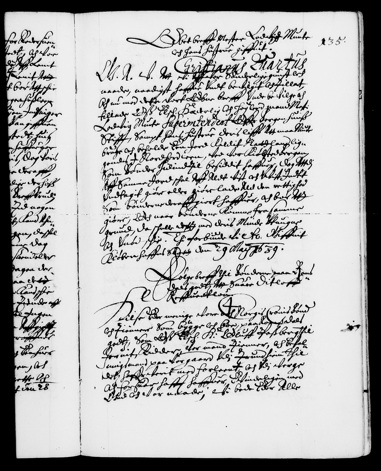 Danske Kanselli 1572-1799, AV/RA-EA-3023/F/Fc/Fca/Fcaa/L0006: Norske registre (mikrofilm), 1637-1642, p. 135a