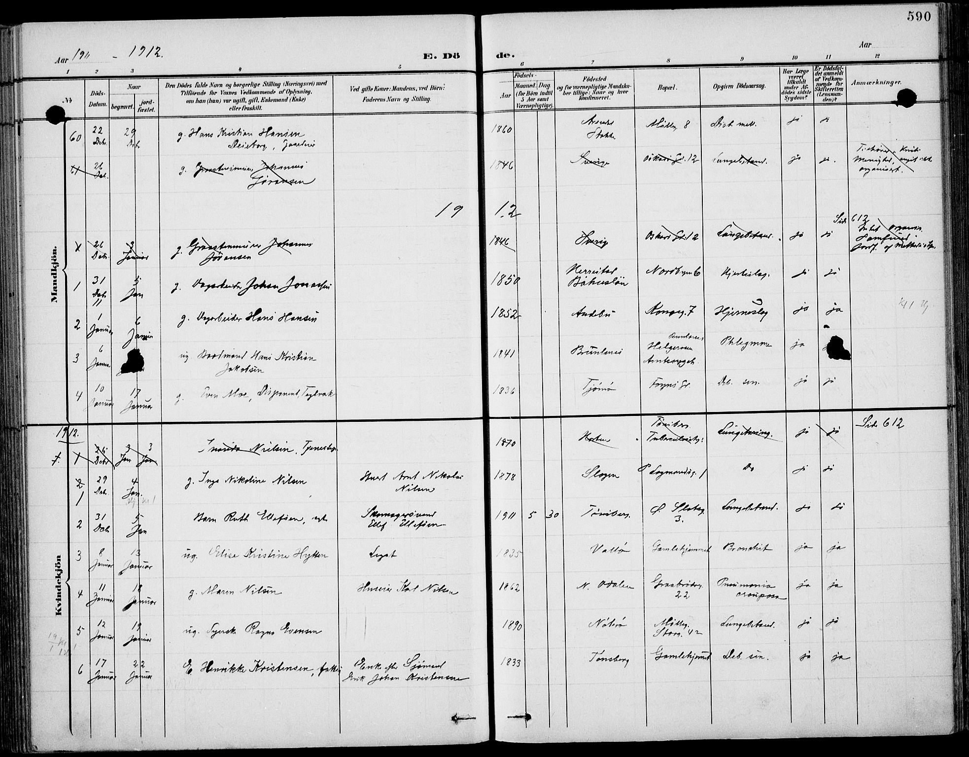 Tønsberg kirkebøker, AV/SAKO-A-330/F/Fa/L0013: Parish register (official) no. I 13, 1900-1913, p. 590