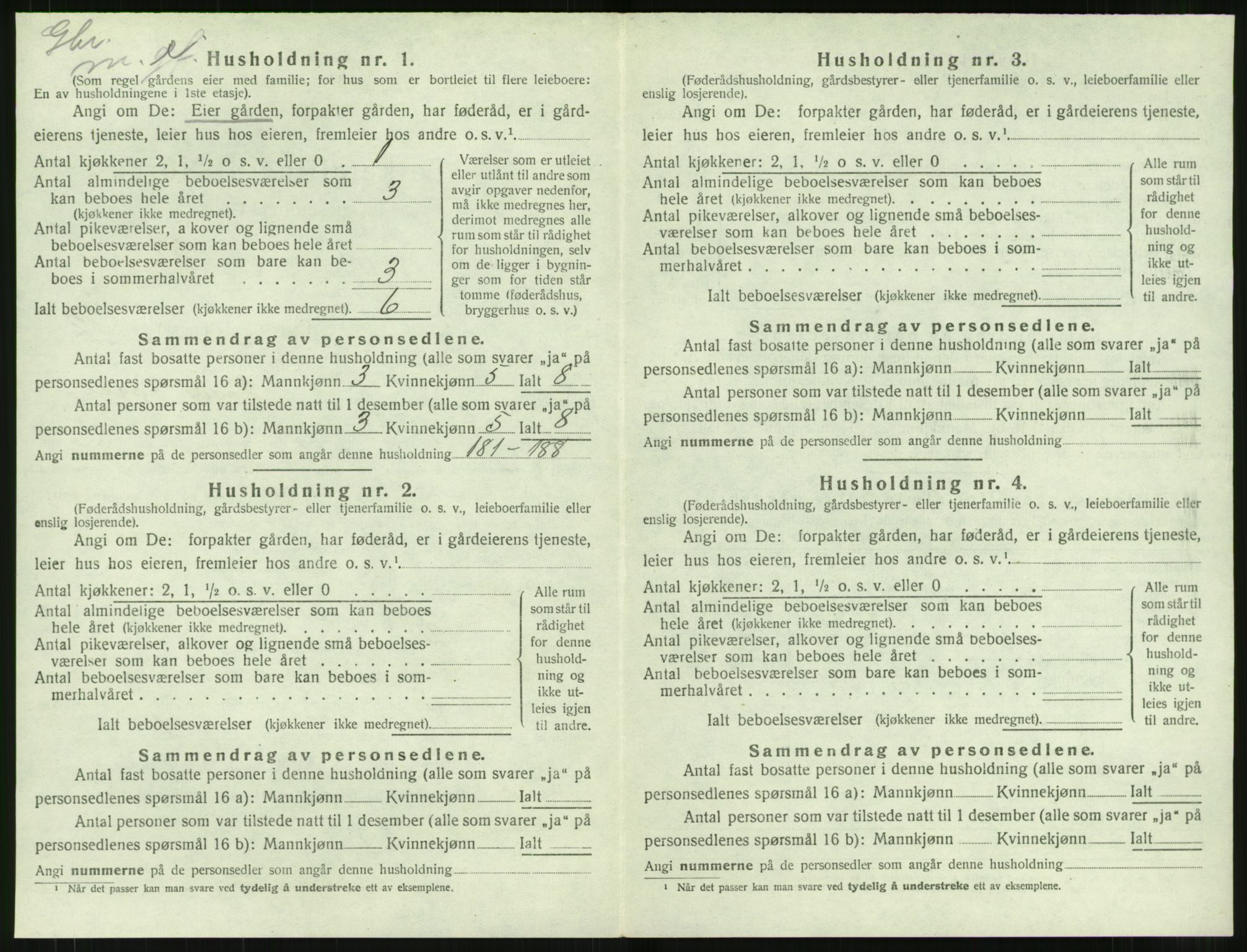 SAT, 1920 census for Voll, 1920, p. 164