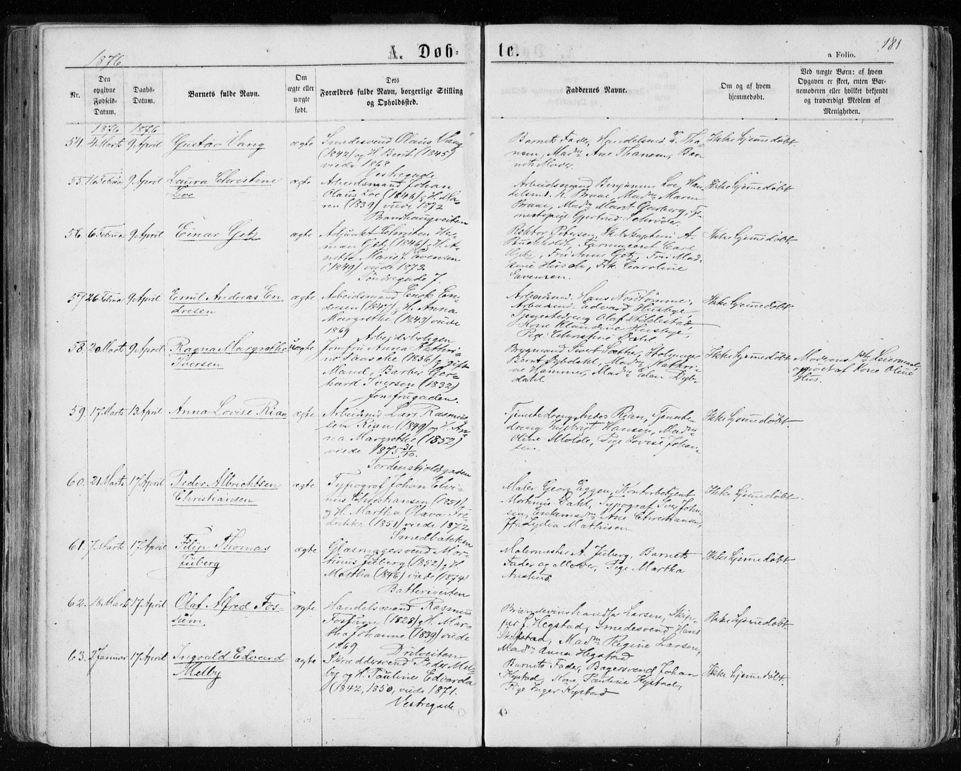 Ministerialprotokoller, klokkerbøker og fødselsregistre - Sør-Trøndelag, AV/SAT-A-1456/601/L0054: Parish register (official) no. 601A22, 1866-1877, p. 181