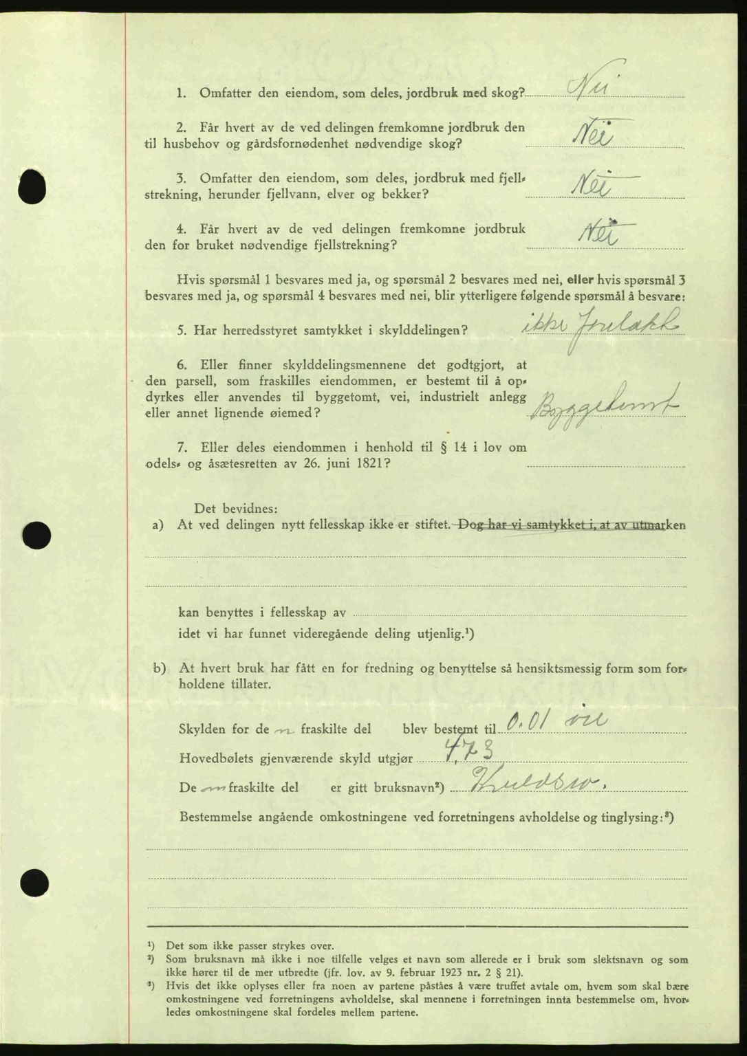 Hitra sorenskriveri, AV/SAT-A-0018/2/2C/2Ca: Mortgage book no. A2, 1943-1945, Diary no: : 654/1944