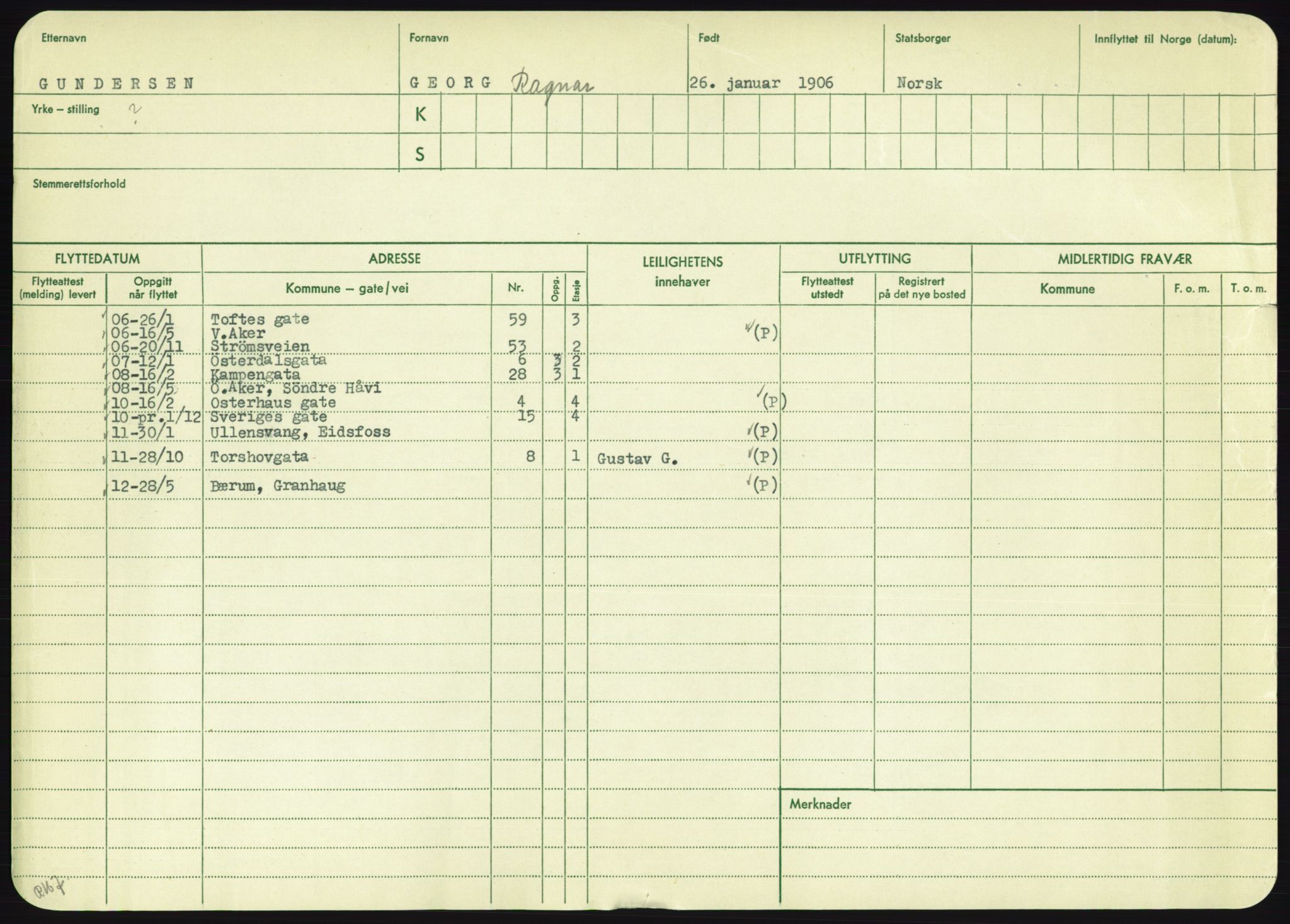 Oslo folkeregister, Registerkort, AV/SAO-A-11715/F/Fa/Fac/L0003: Menn, 1906-1914, p. 817a