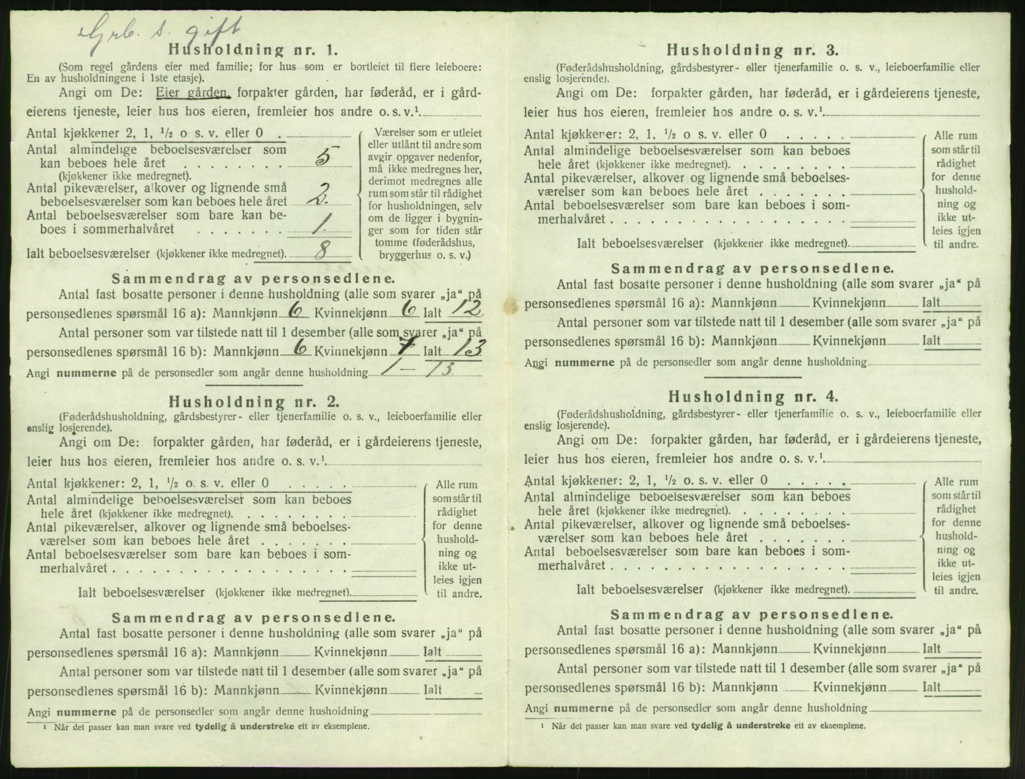 SAT, 1920 census for Rindal, 1920, p. 335