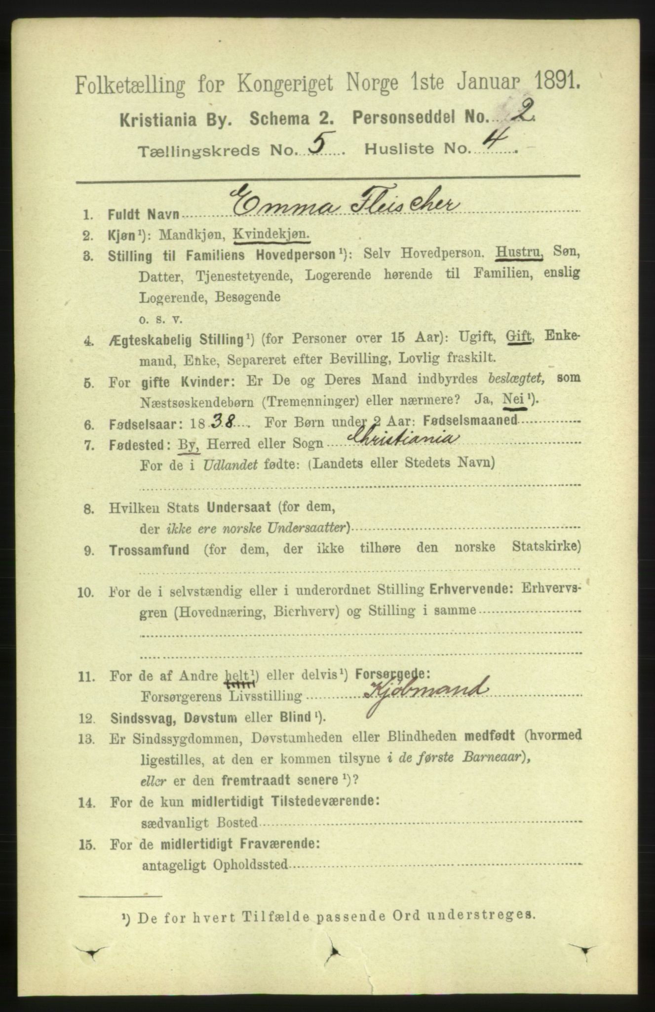 RA, 1891 census for 0301 Kristiania, 1891, p. 2349