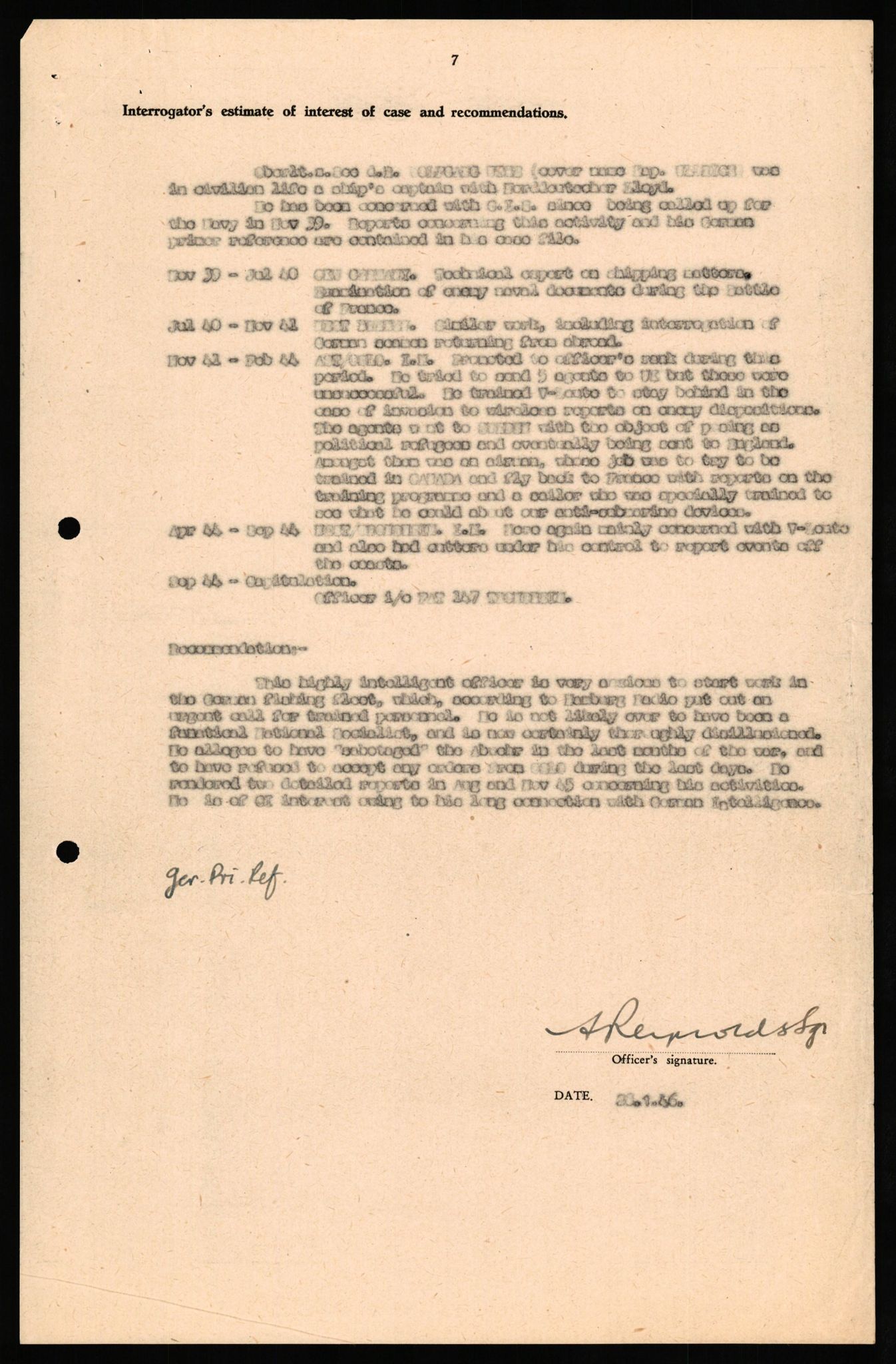 Forsvaret, Forsvarets overkommando II, AV/RA-RAFA-3915/D/Db/L0034: CI Questionaires. Tyske okkupasjonsstyrker i Norge. Tyskere., 1945-1946, p. 225