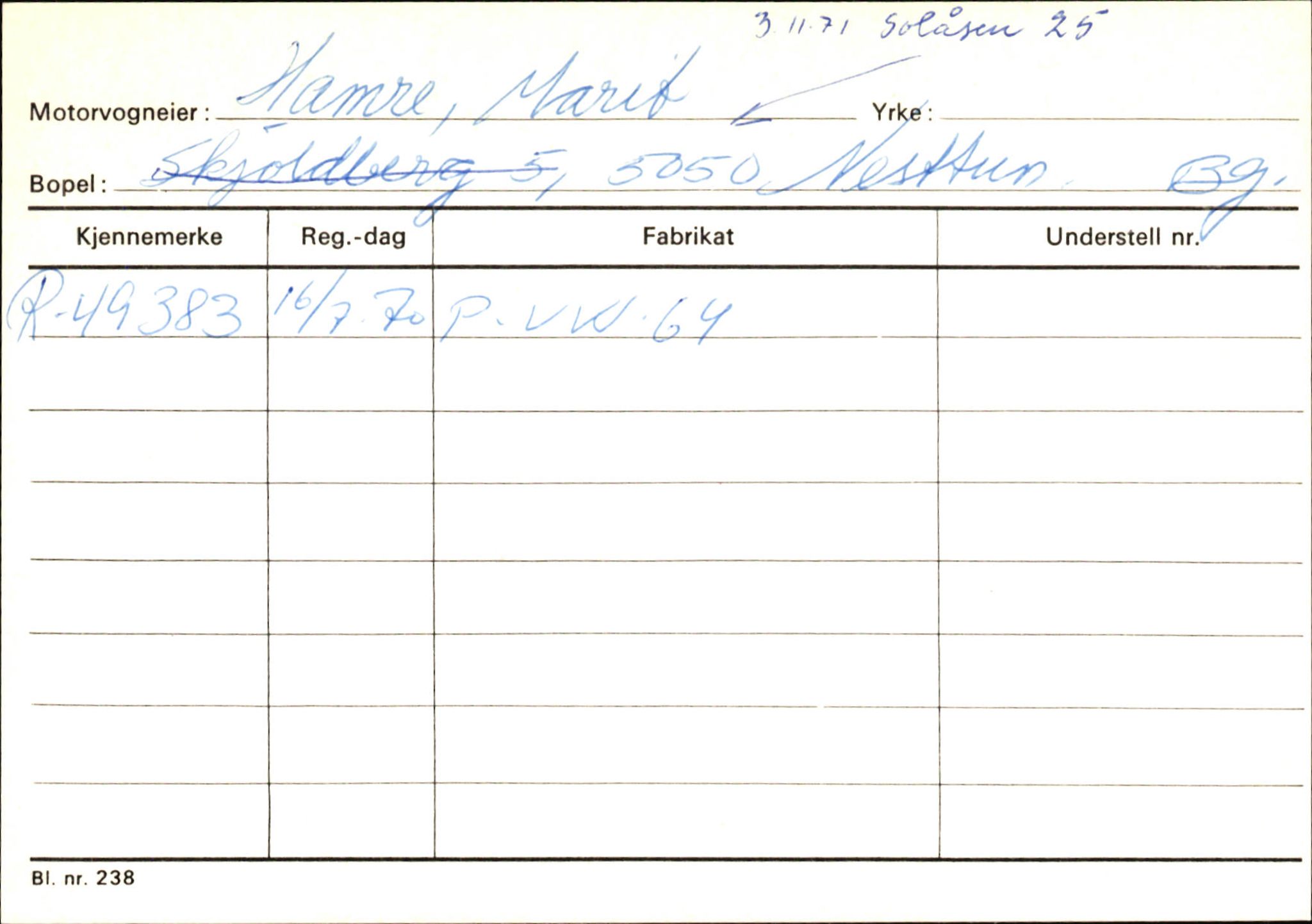 Statens vegvesen, Hordaland vegkontor, SAB/A-5201/2/Ha/L0018: R-eierkort H, 1920-1971, p. 664