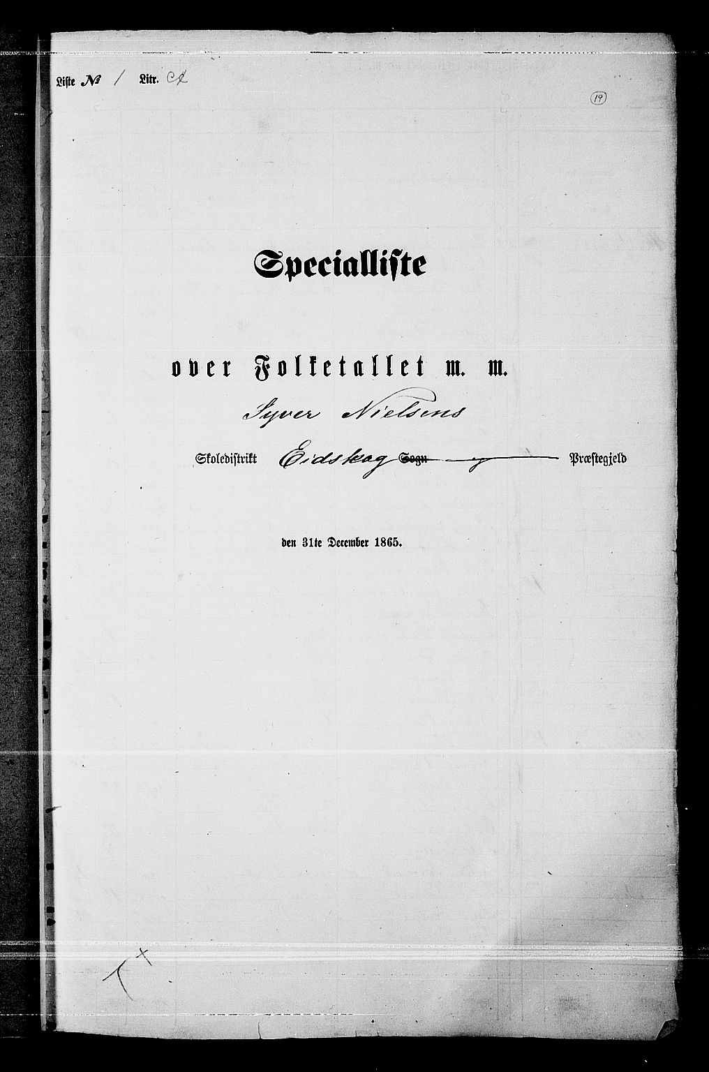 RA, 1865 census for Eidskog, 1865, p. 17