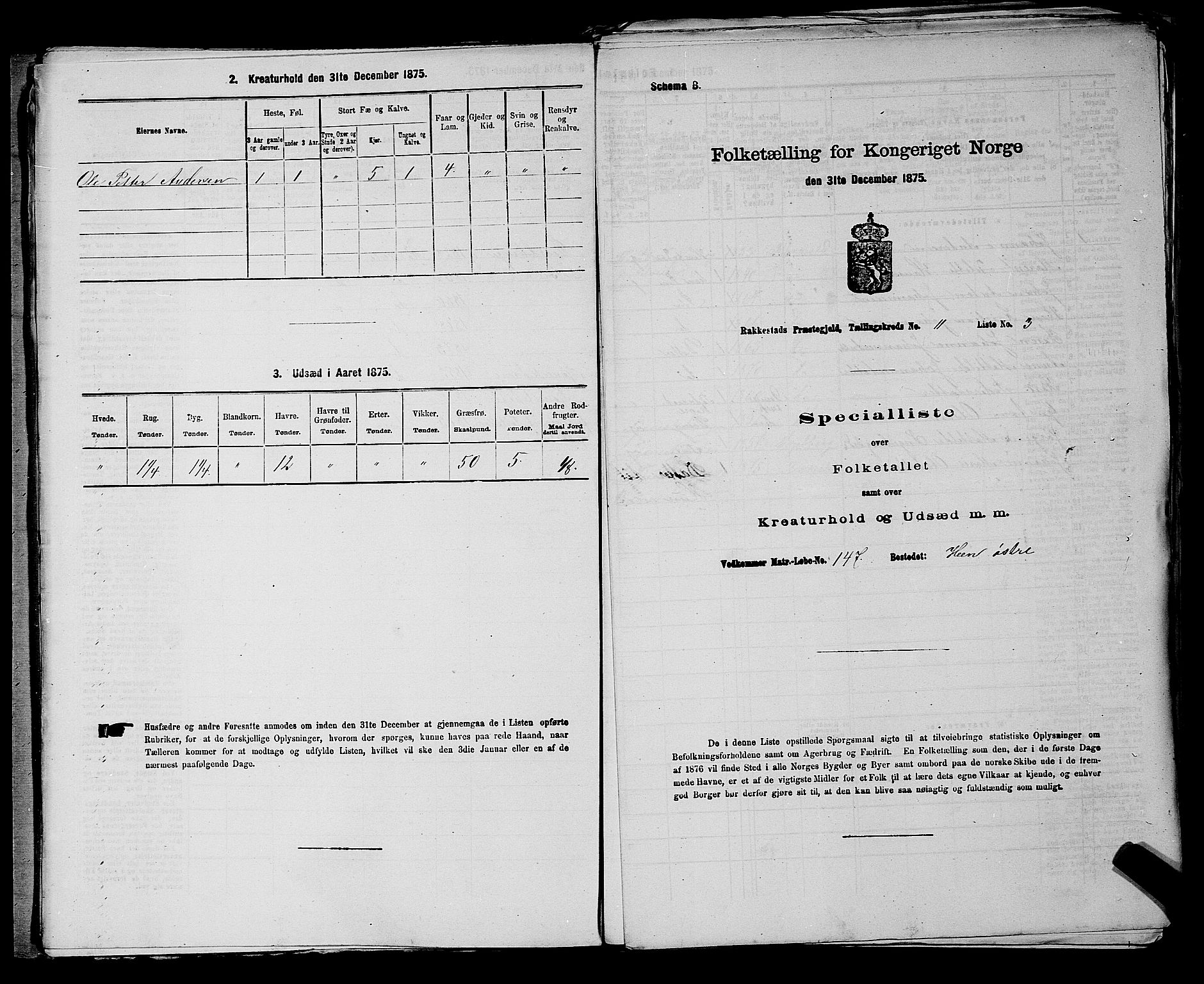 RA, 1875 census for 0128P Rakkestad, 1875, p. 1286