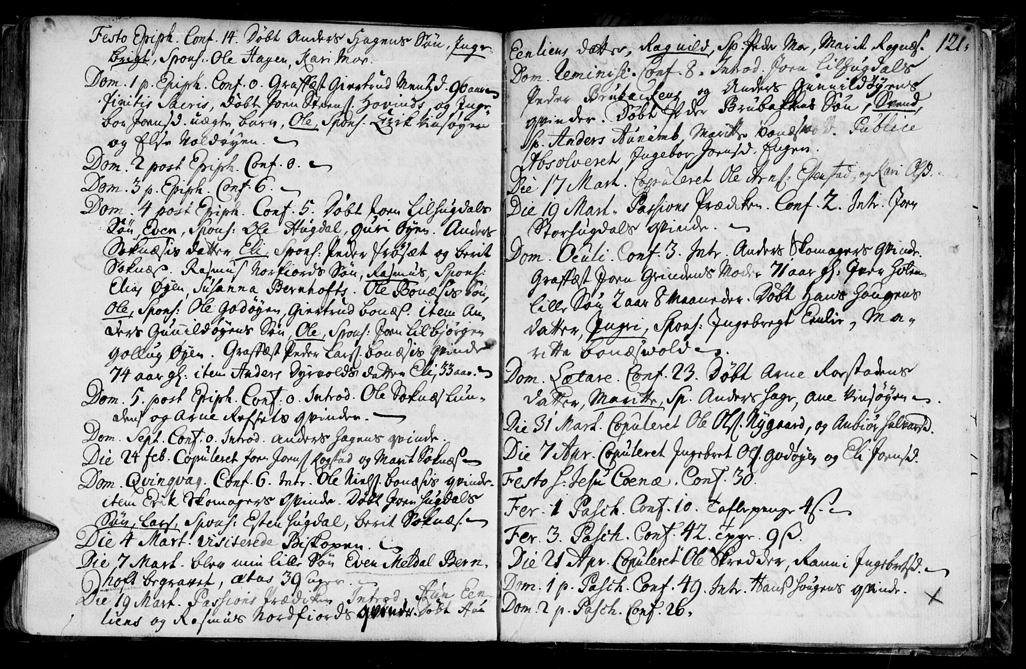 Ministerialprotokoller, klokkerbøker og fødselsregistre - Sør-Trøndelag, SAT/A-1456/687/L0990: Parish register (official) no. 687A01, 1690-1746, p. 121