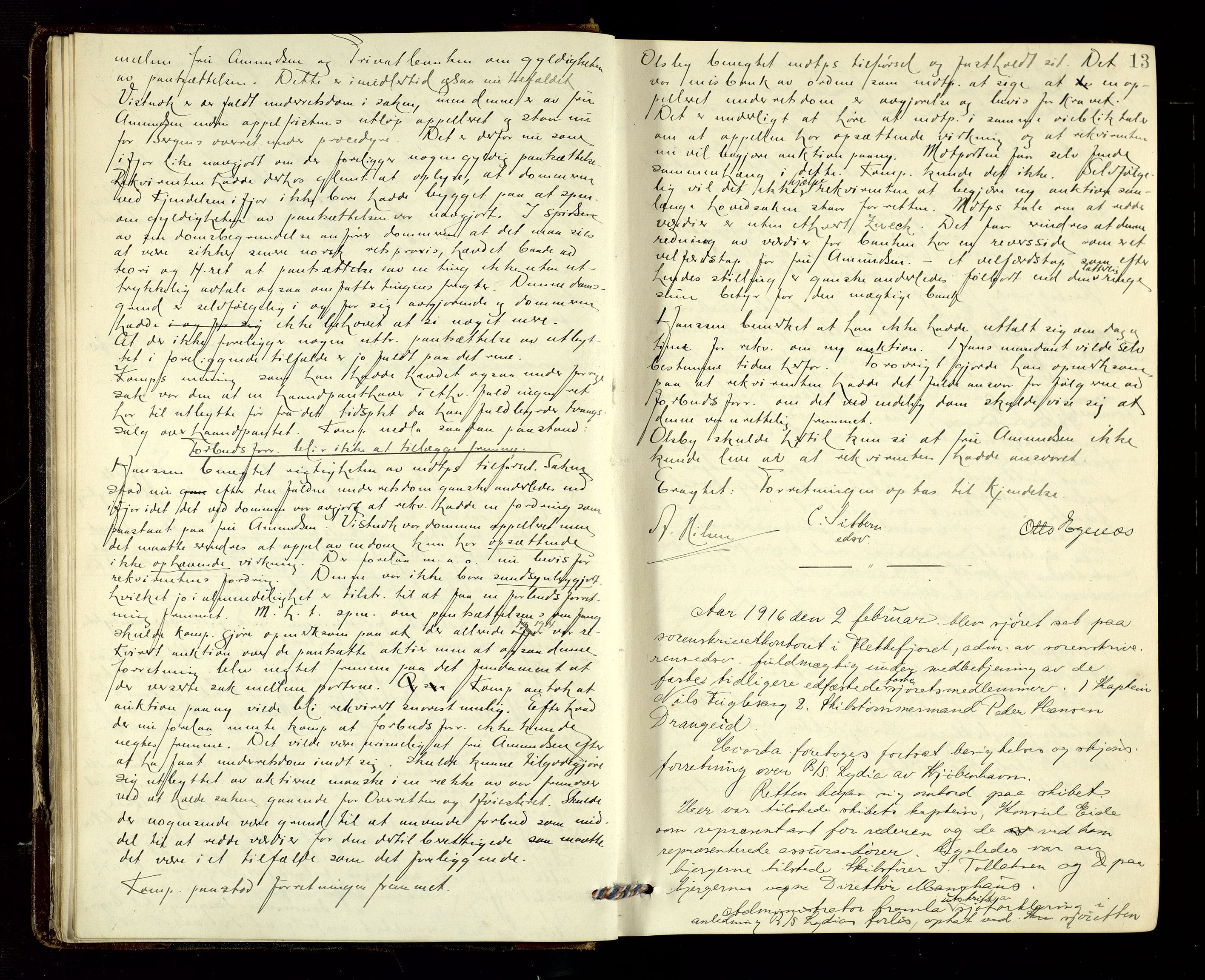 Flekkefjord sorenskriveri, AV/SAK-1221-0001/F/Fb/L0016: Ekstrarettsprotokoll nr. 17, 1916-1917, p. 13
