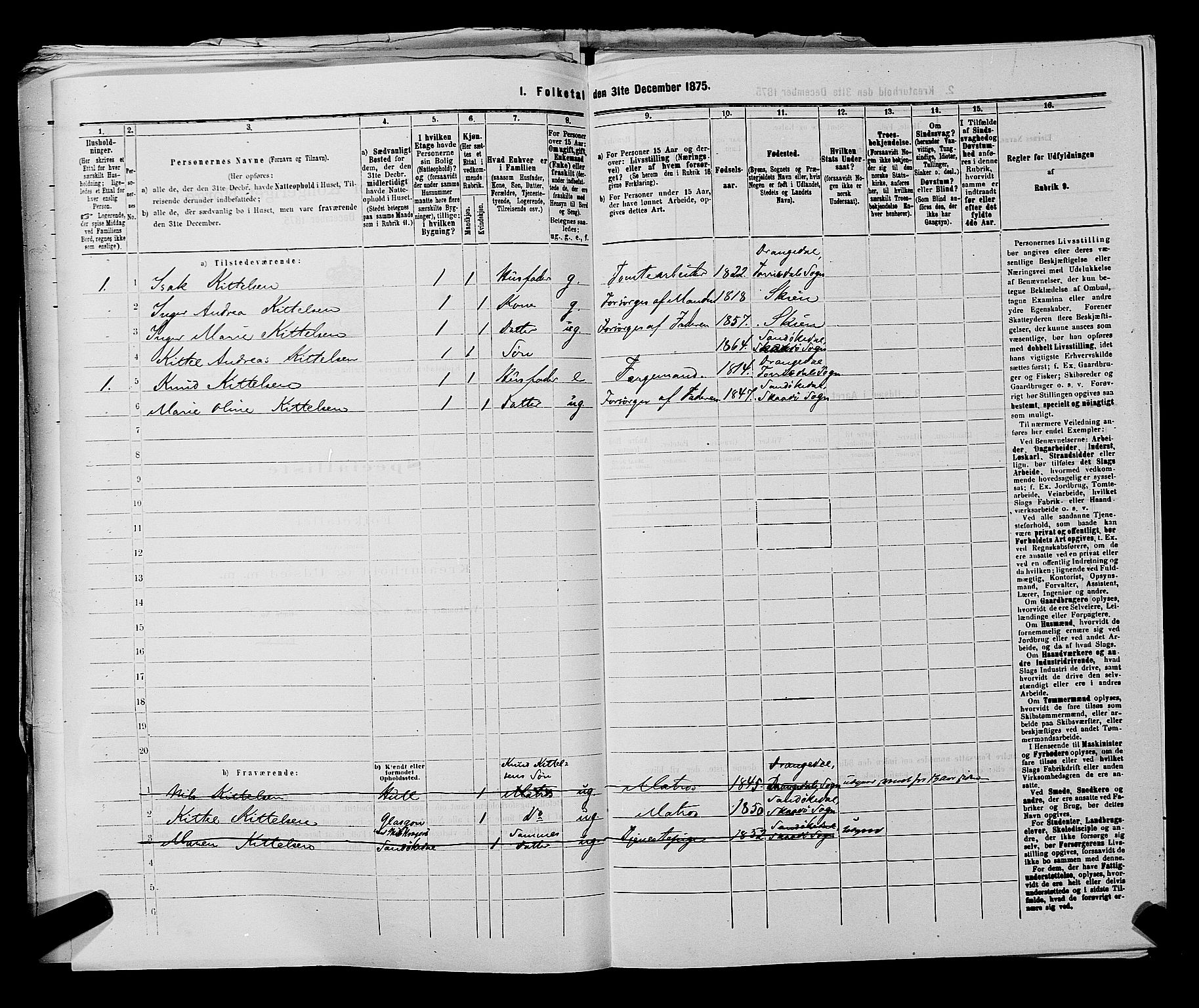 SAKO, 1875 census for 0801P Kragerø, 1875, p. 834