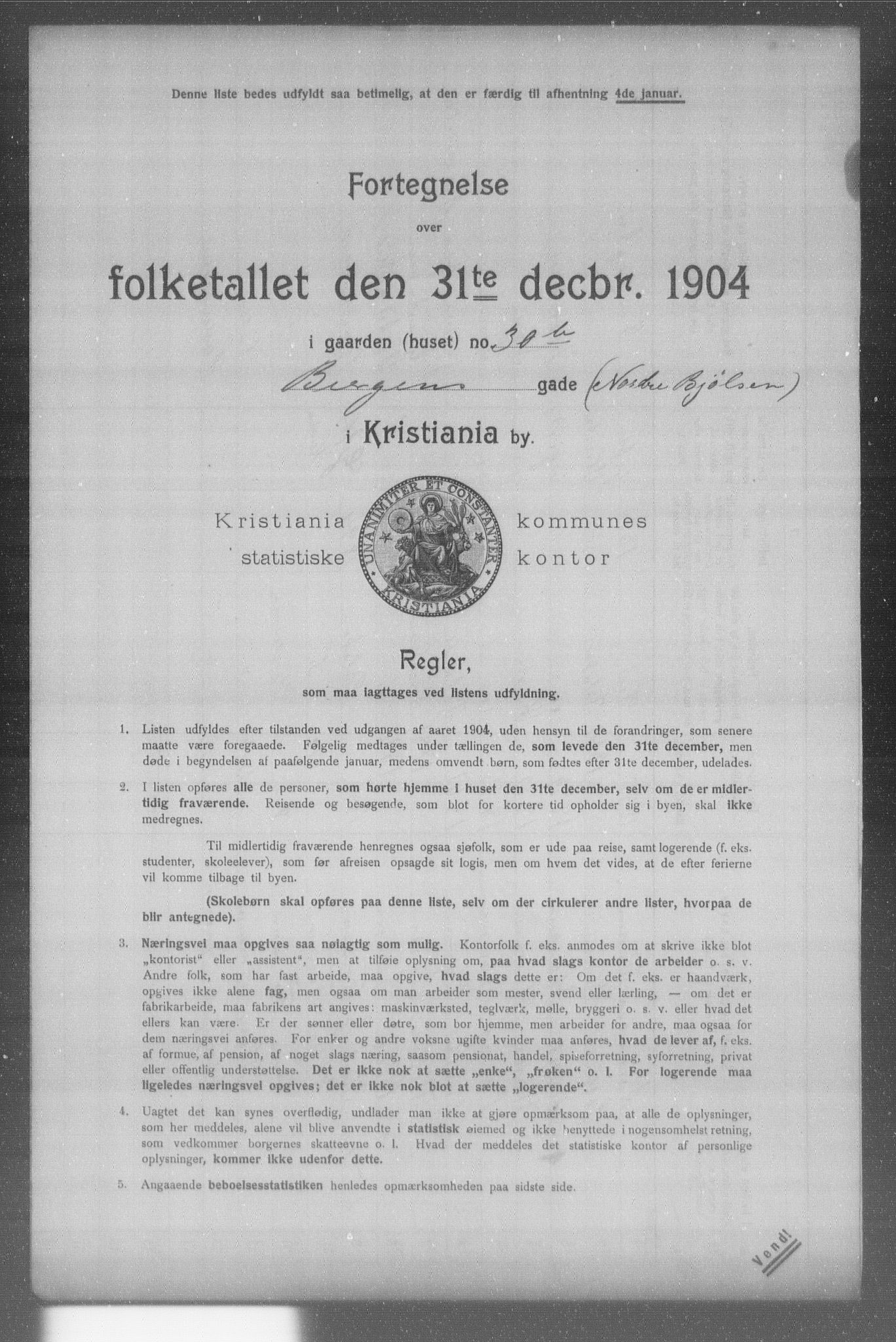 OBA, Municipal Census 1904 for Kristiania, 1904, p. 939