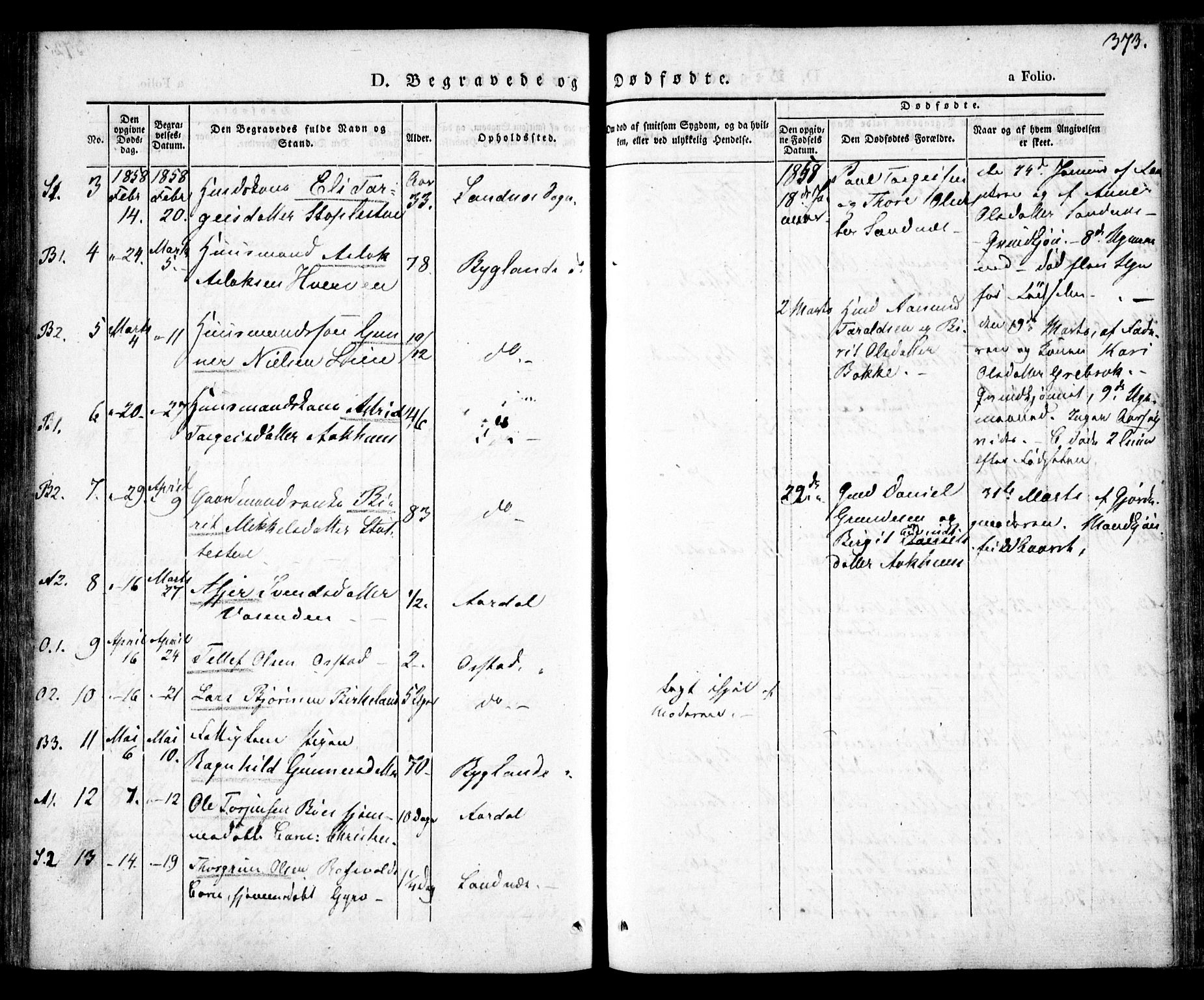 Bygland sokneprestkontor, AV/SAK-1111-0006/F/Fa/Fab/L0004: Parish register (official) no. A 4, 1842-1858, p. 373