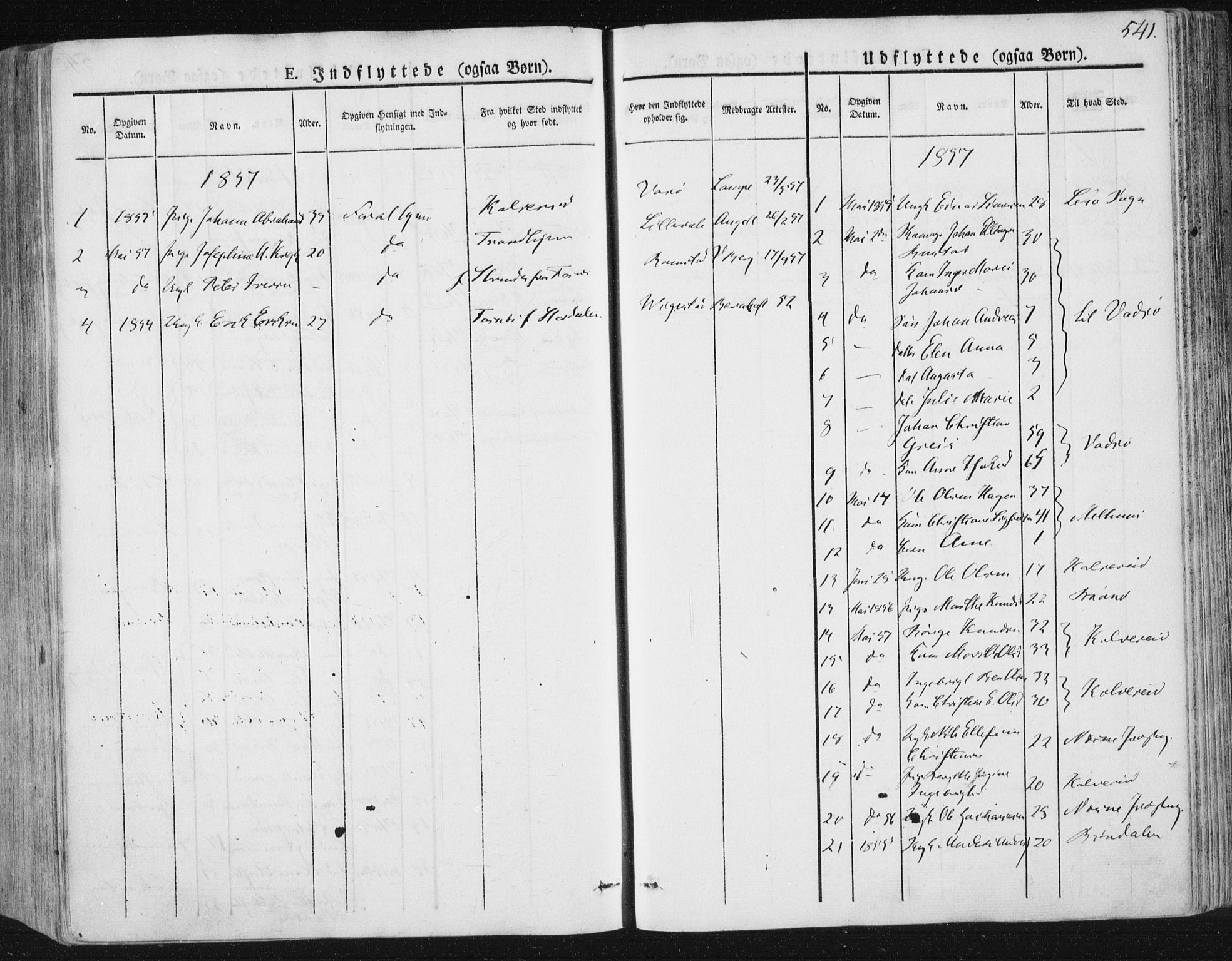 Ministerialprotokoller, klokkerbøker og fødselsregistre - Nord-Trøndelag, SAT/A-1458/784/L0669: Parish register (official) no. 784A04, 1829-1859, p. 541