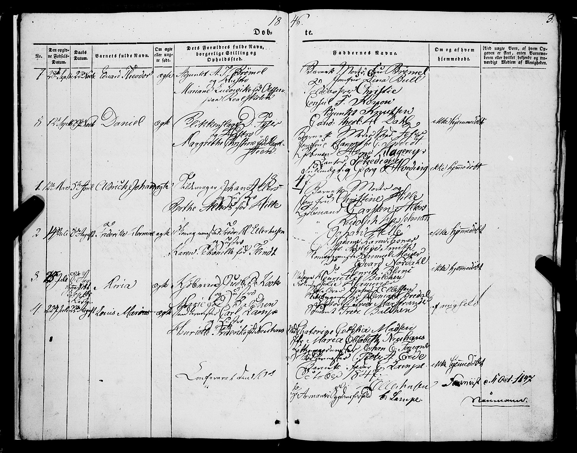 Mariakirken Sokneprestembete, SAB/A-76901/H/Haa/L0006: Parish register (official) no. A 6, 1846-1877, p. 3