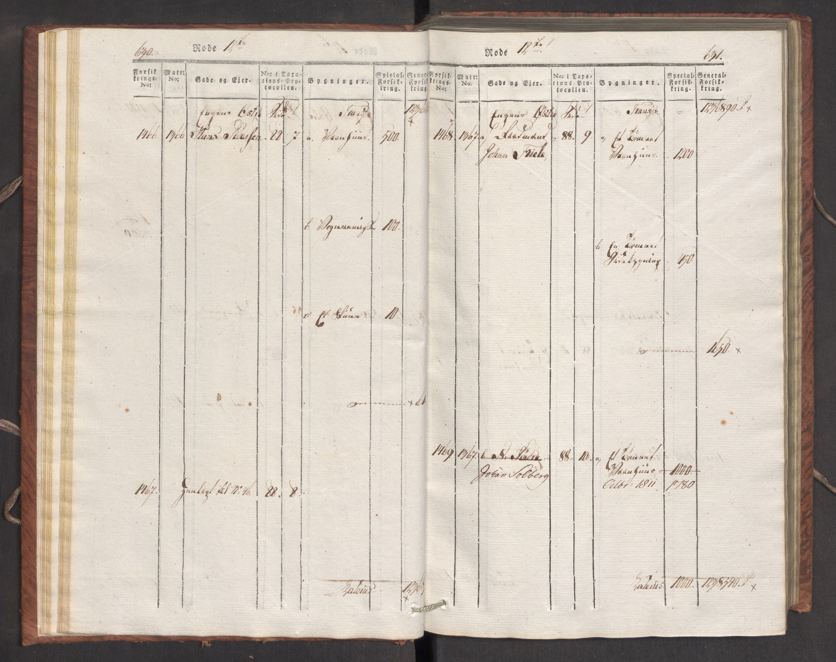 Kommersekollegiet, Brannforsikringskontoret 1767-1814, AV/RA-EA-5458/F/Fa/L0007/0002: Bergen / Branntakstprotokoll, 1807-1817, p. 630-631