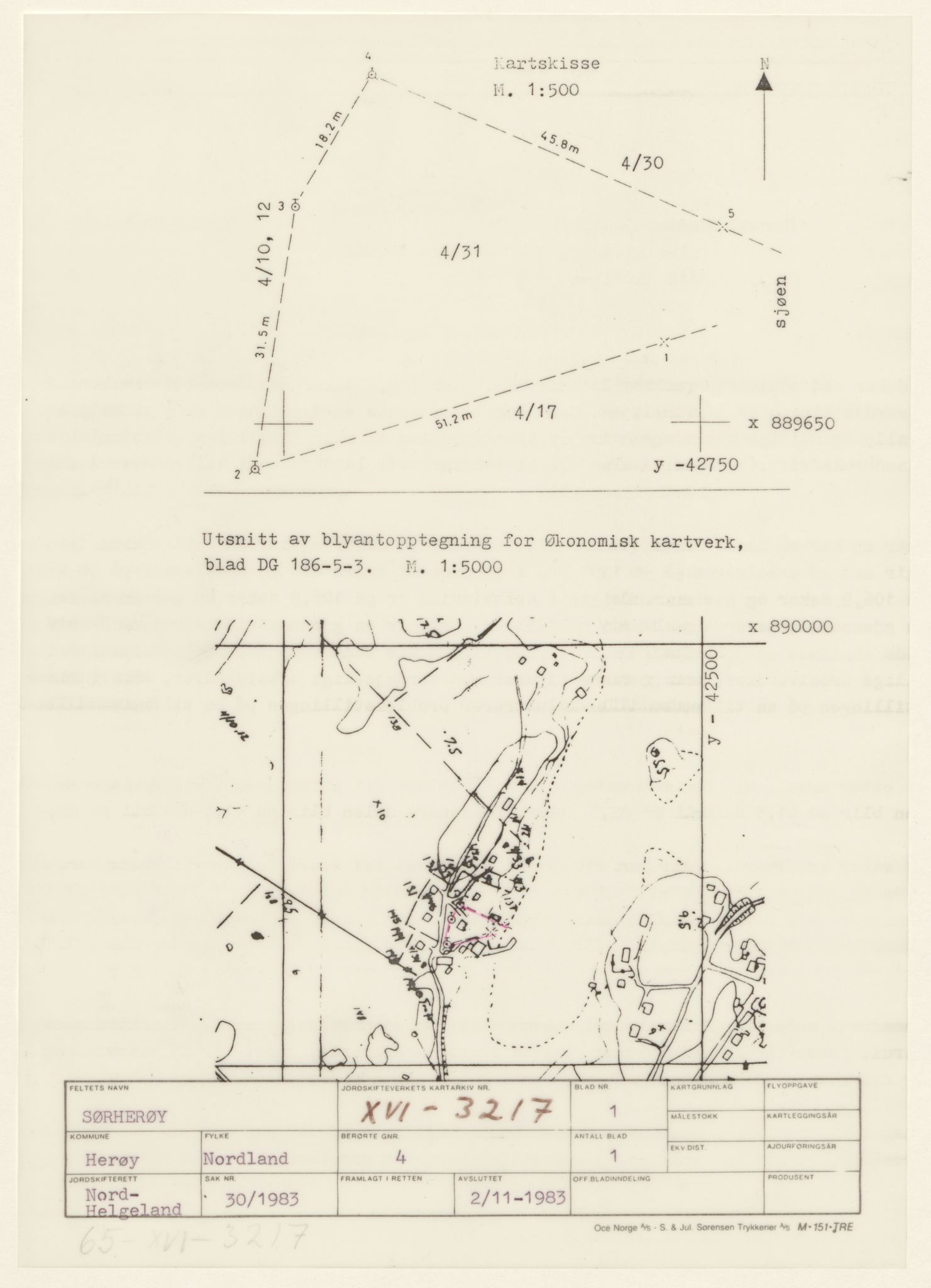 Jordskifteverkets kartarkiv, AV/RA-S-3929/T, 1859-1988, p. 4203
