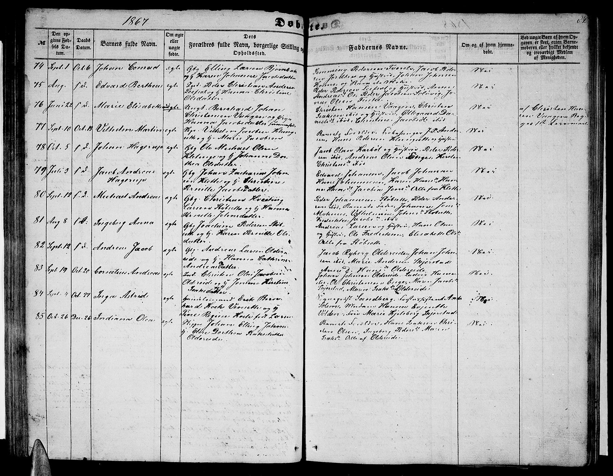 Ministerialprotokoller, klokkerbøker og fødselsregistre - Nordland, AV/SAT-A-1459/852/L0753: Parish register (copy) no. 852C04, 1856-1877, p. 84