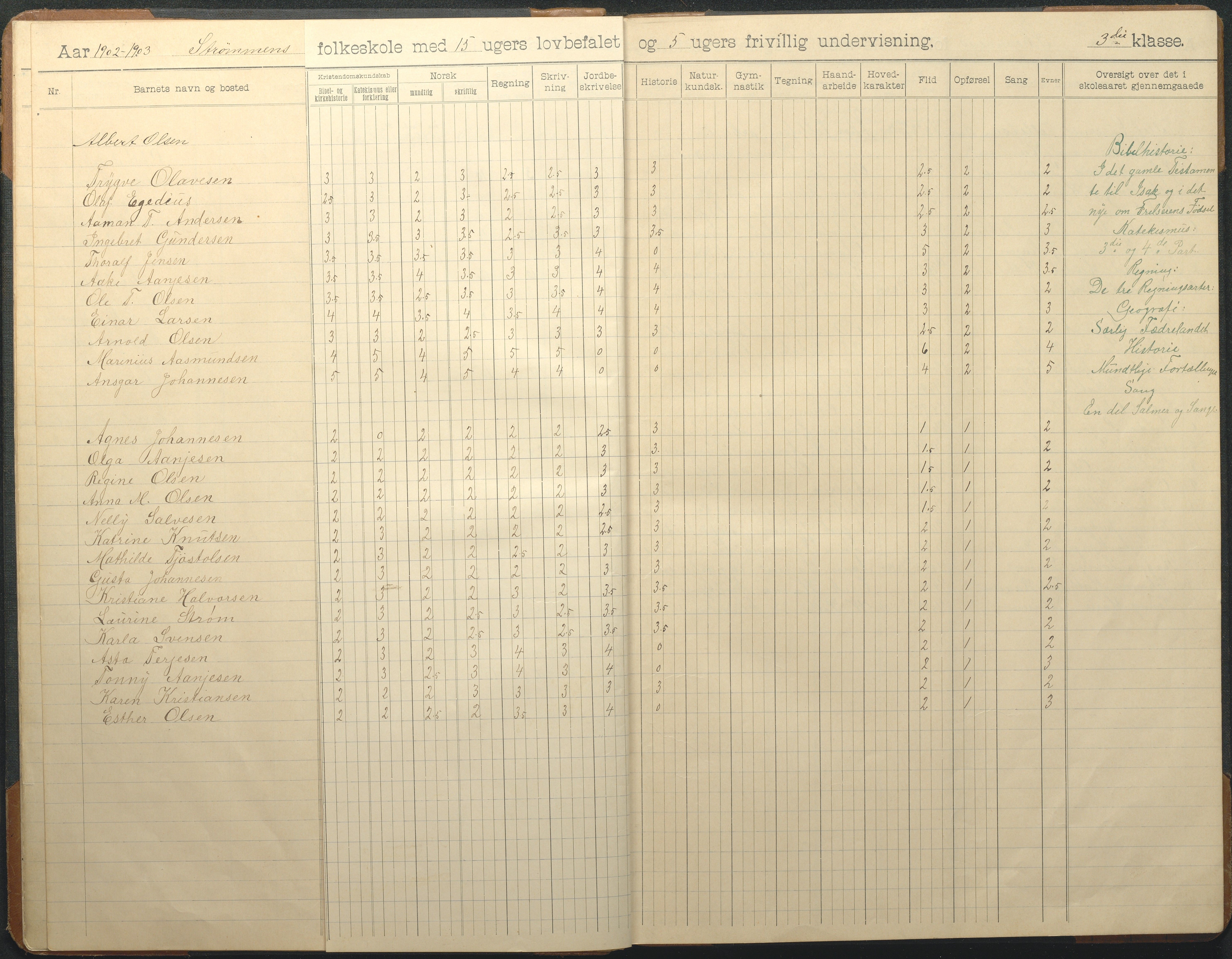 Øyestad kommune frem til 1979, AAKS/KA0920-PK/06/06G/L0010: Skoleprotokoll, 1902-1910