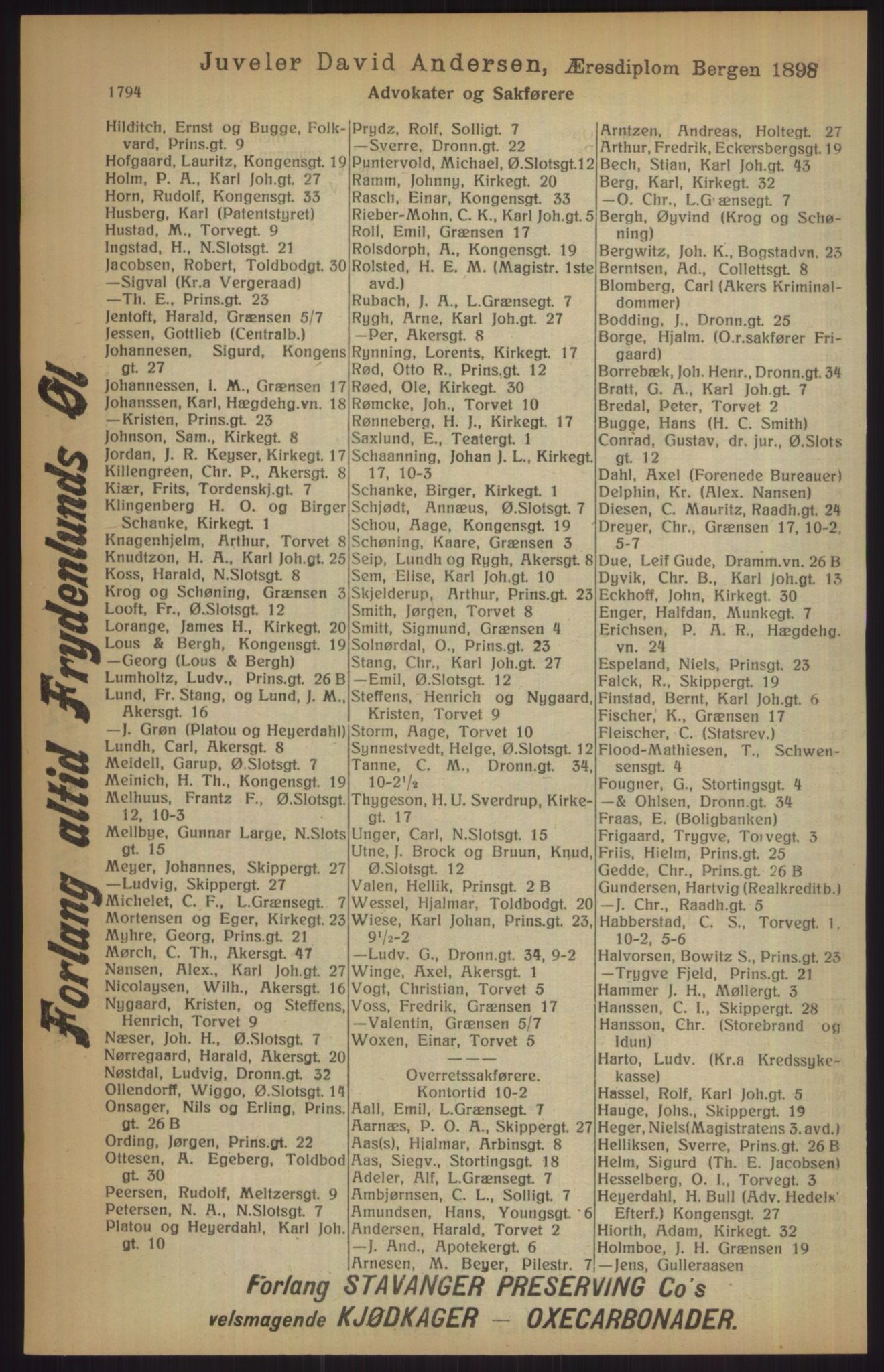 Kristiania/Oslo adressebok, PUBL/-, 1915, p. 1794