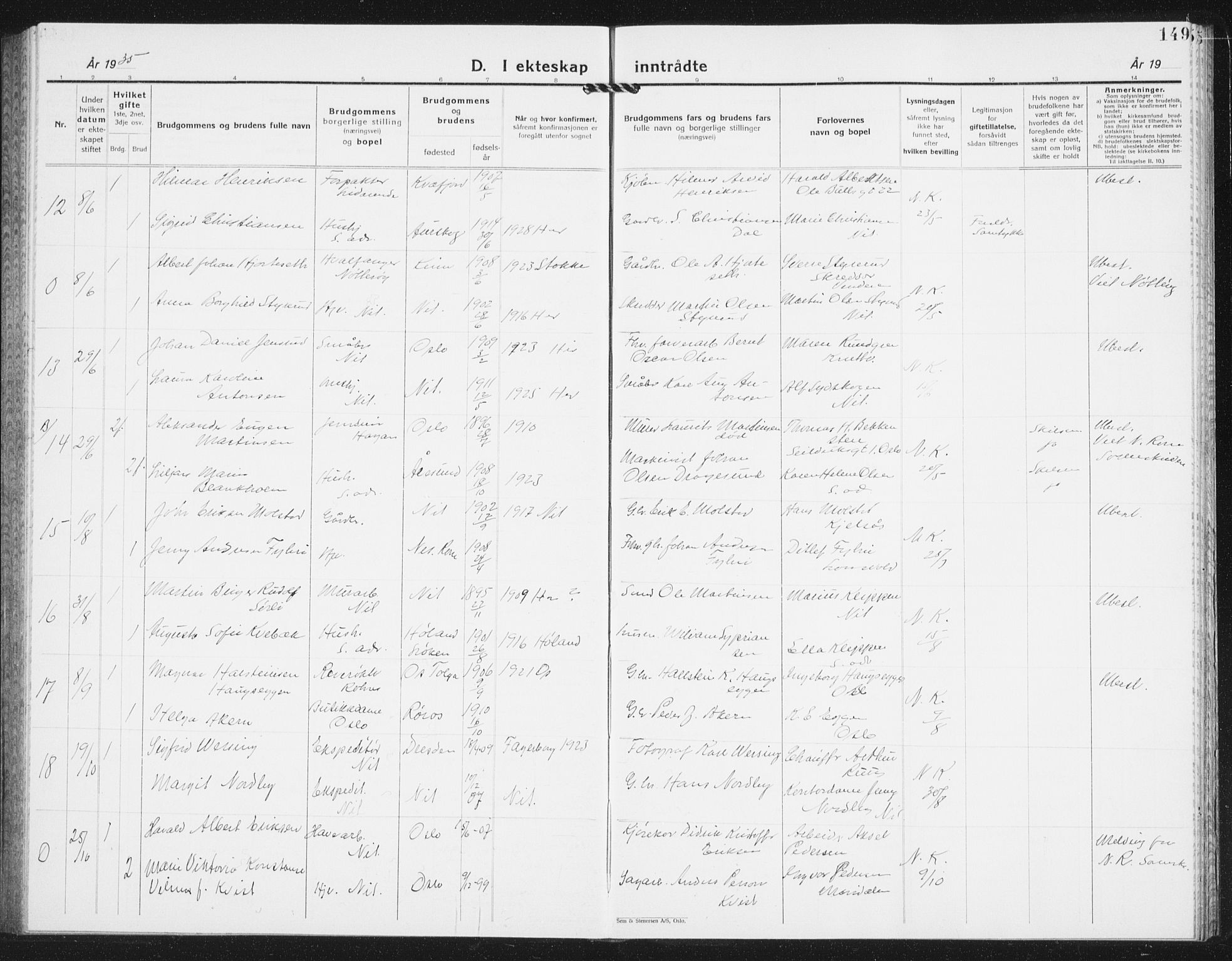 Nittedal prestekontor Kirkebøker, AV/SAO-A-10365a/G/Ga/L0004: Parish register (copy) no. I 4, 1930-1943, p. 149
