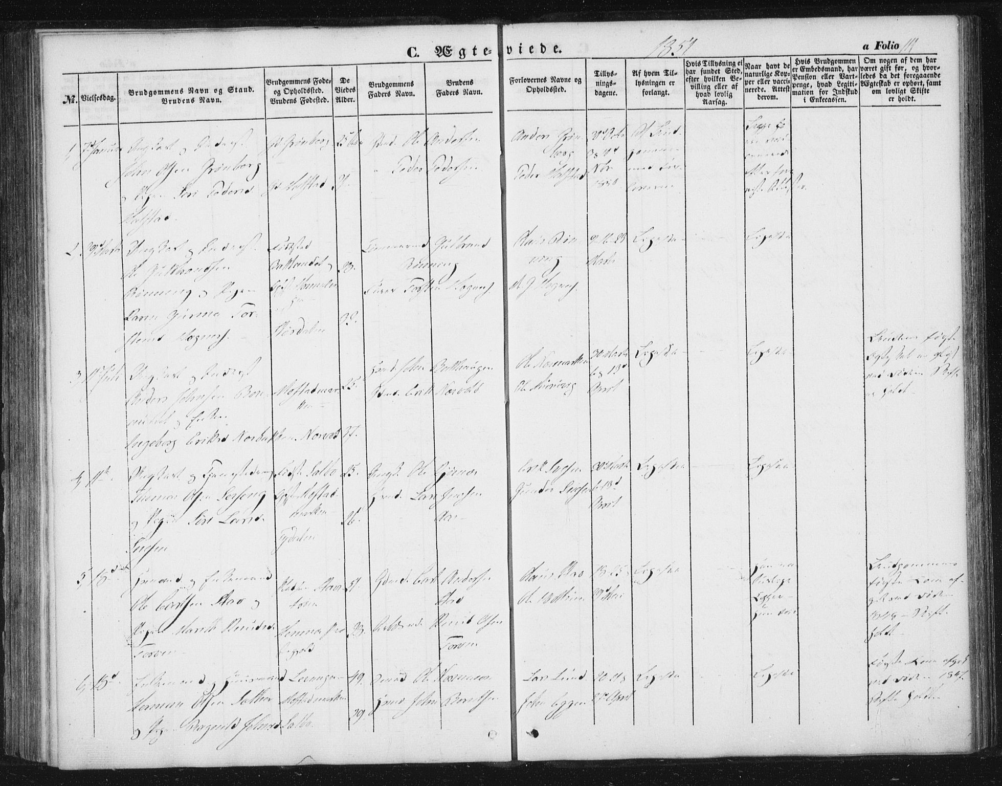 Ministerialprotokoller, klokkerbøker og fødselsregistre - Sør-Trøndelag, AV/SAT-A-1456/616/L0407: Parish register (official) no. 616A04, 1848-1856, p. 111