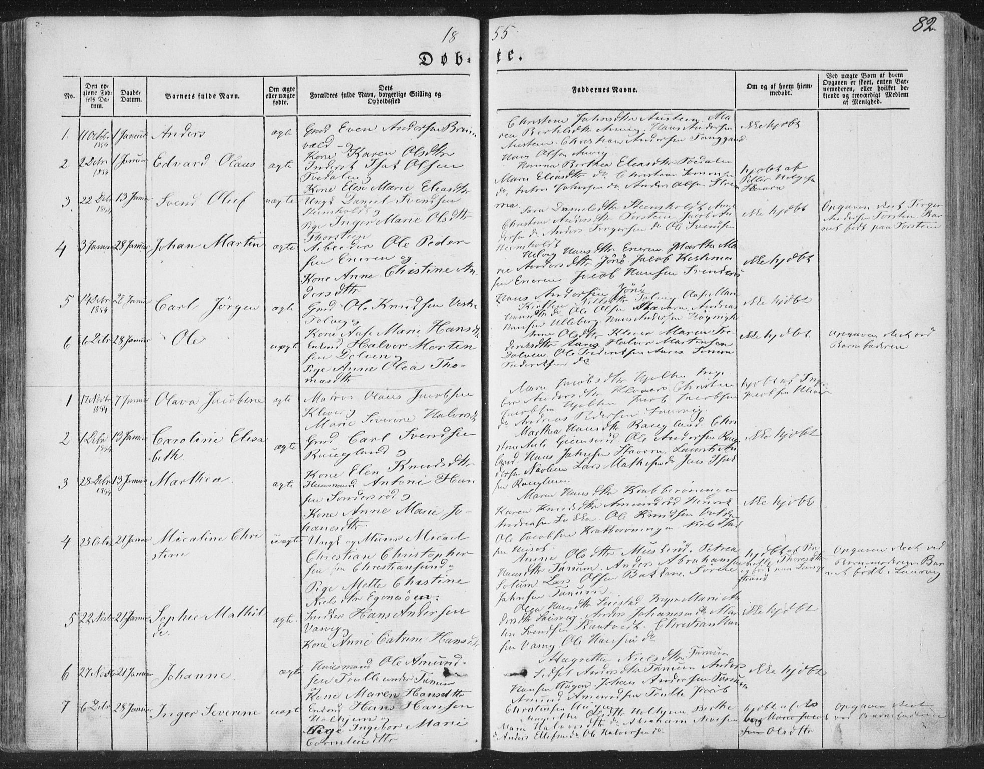 Brunlanes kirkebøker, AV/SAKO-A-342/F/Fa/L0004: Parish register (official) no. I 4, 1846-1862, p. 82